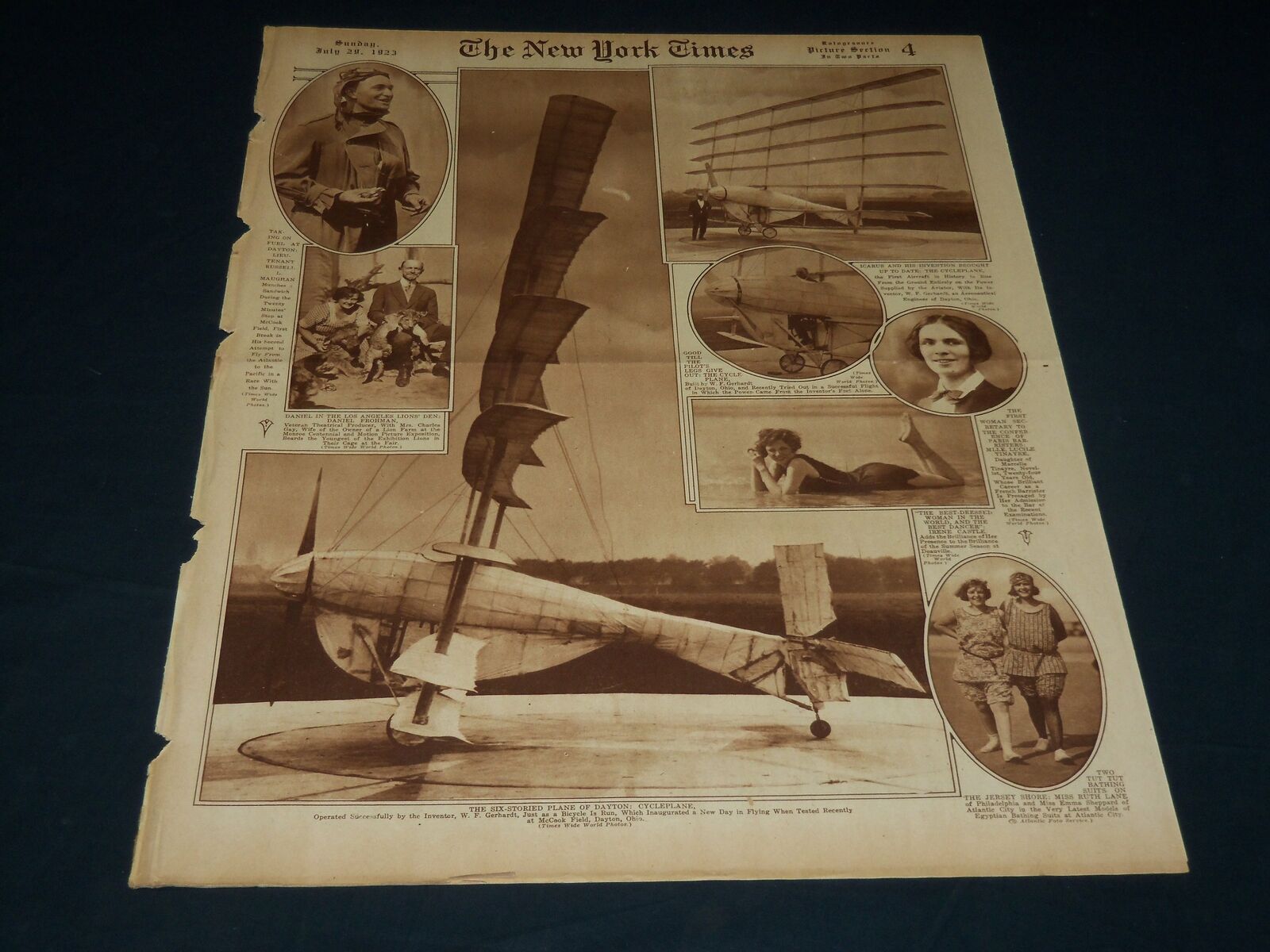 1923 JULY 29 NEW YORK TIMES PICTURE SECTION - NY GIANTS - VALENTINO - NT 8894