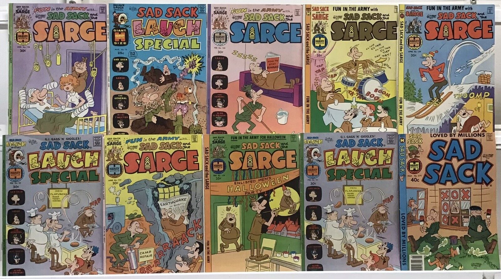 Harvey World Comics - Vintage Sad Sack - Comic Book Lot Of 10
