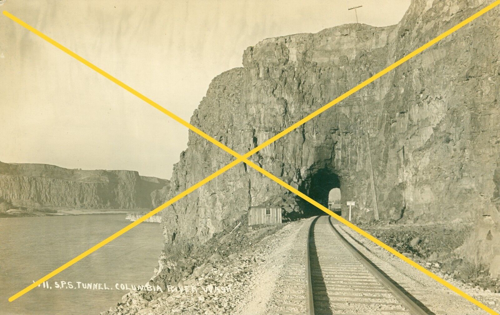 RARE view of Tunnel 11 outside Lyle WA Klickitat County S.P.S. Columbia River