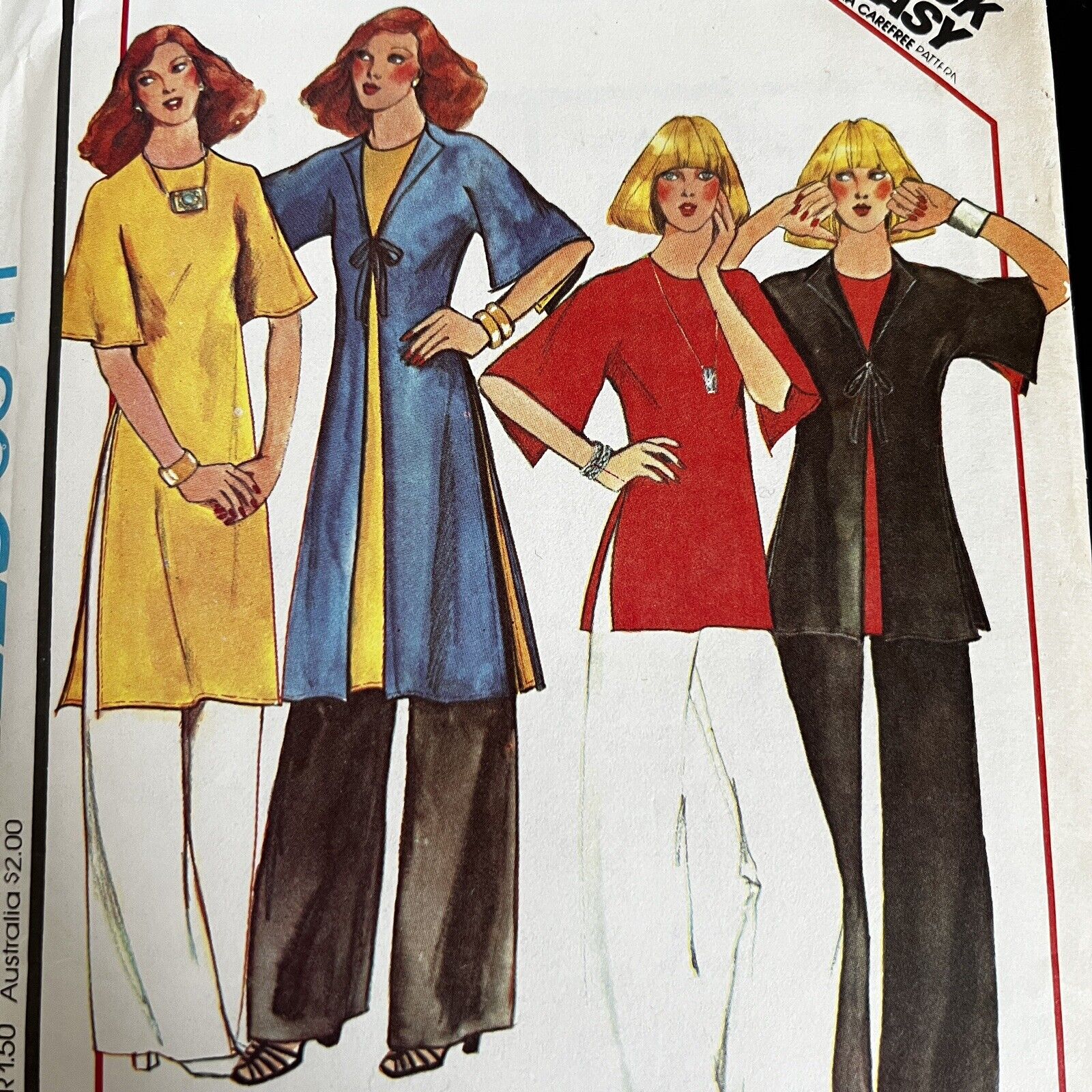 Vintage 1970s McCalls 5341 Jacket Tunic or Top Pants Sewing Pattern Small UNCUT