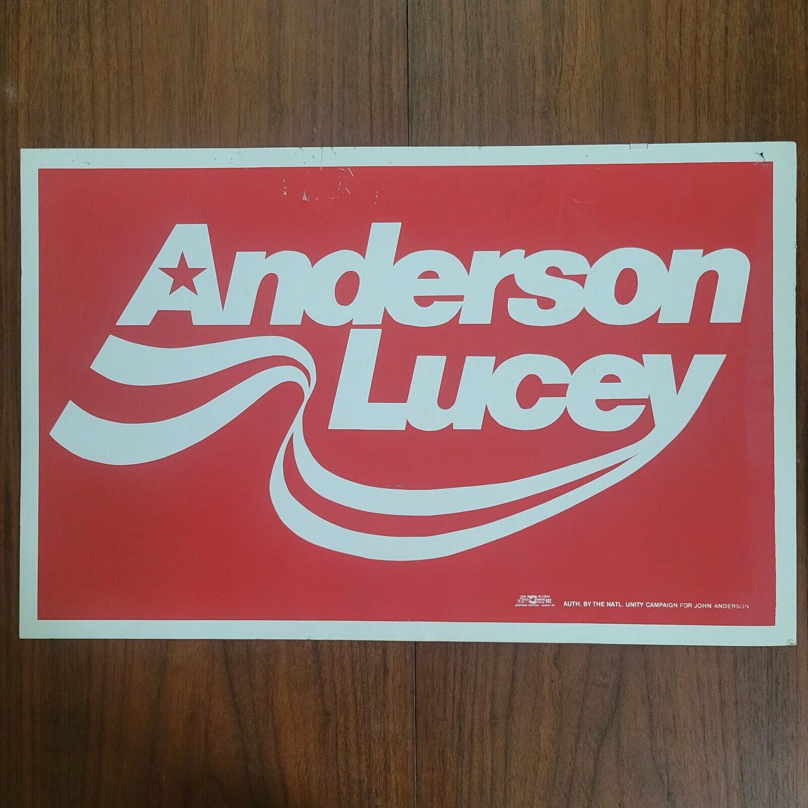 Vintage 1980 John Anderson/Patrick Lucey Presidential Campaign Poster 22\