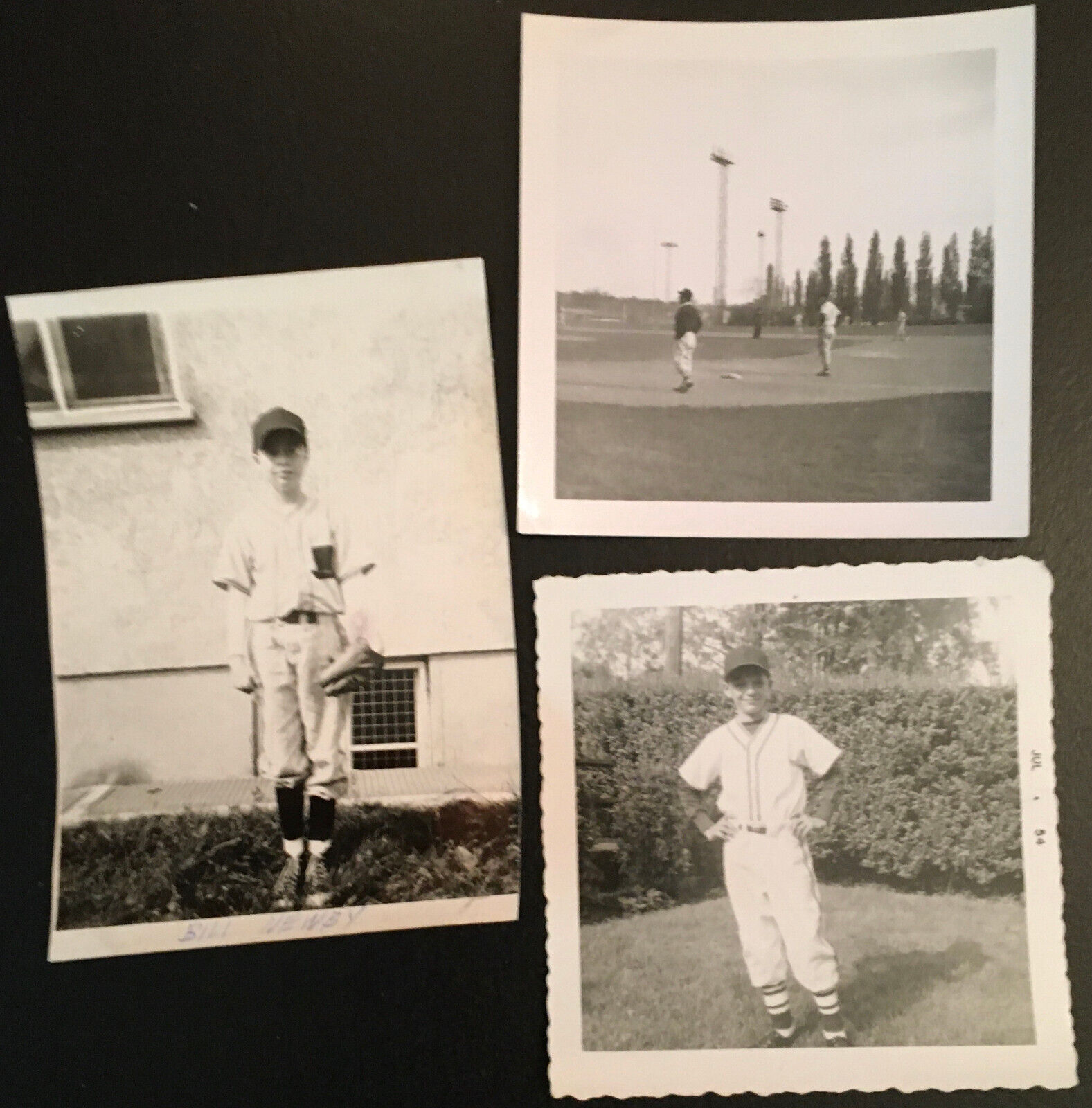 Little League Boys &  Baseball Players (1 Germany) 1950s - 3 Original Snapshots