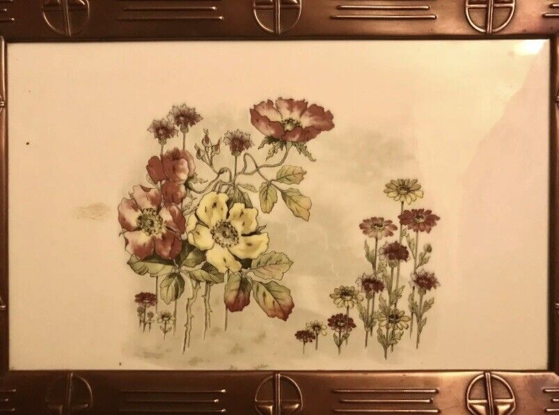Rare Art Nouveau Max Dannhorn Porcelain Floral Tray Platter 19”x10” C-1900