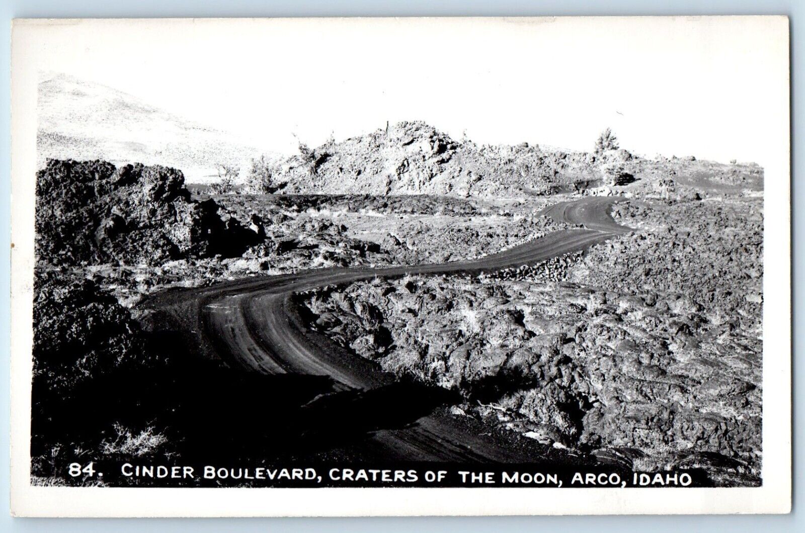 Arco Idaho ID Postcard RPPC Photo Cinder Boulevard Craters Of The Moon c1940\'s