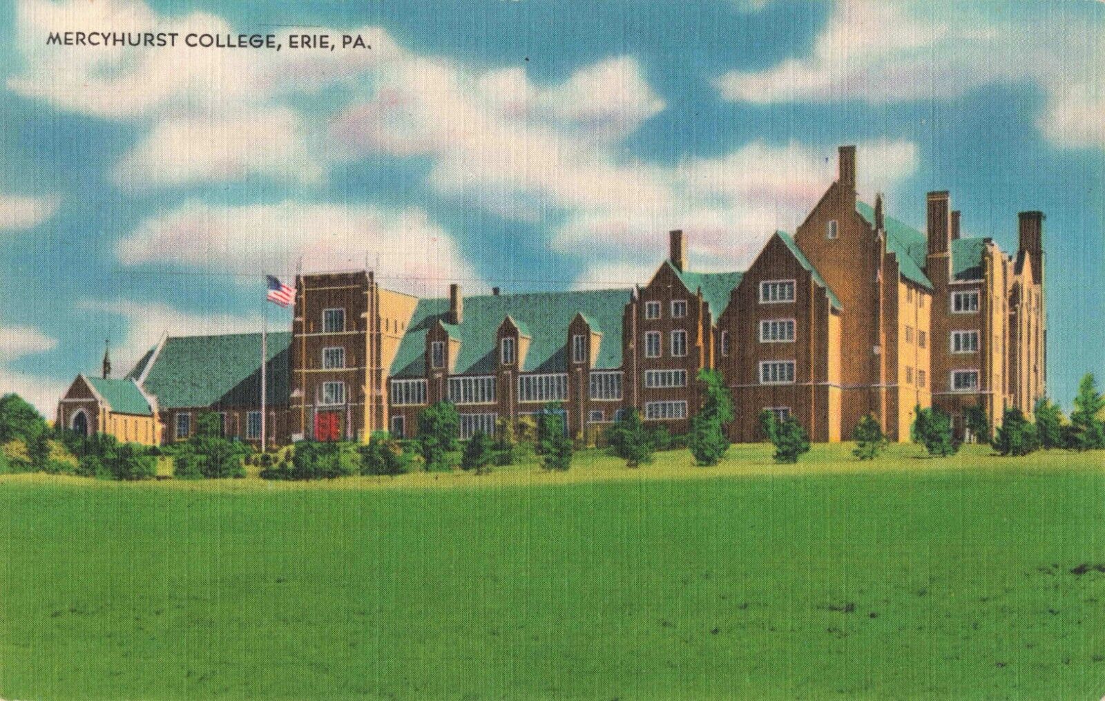 Erie PA Pennsylvania, Mercyhurst College, Vintage Postcard