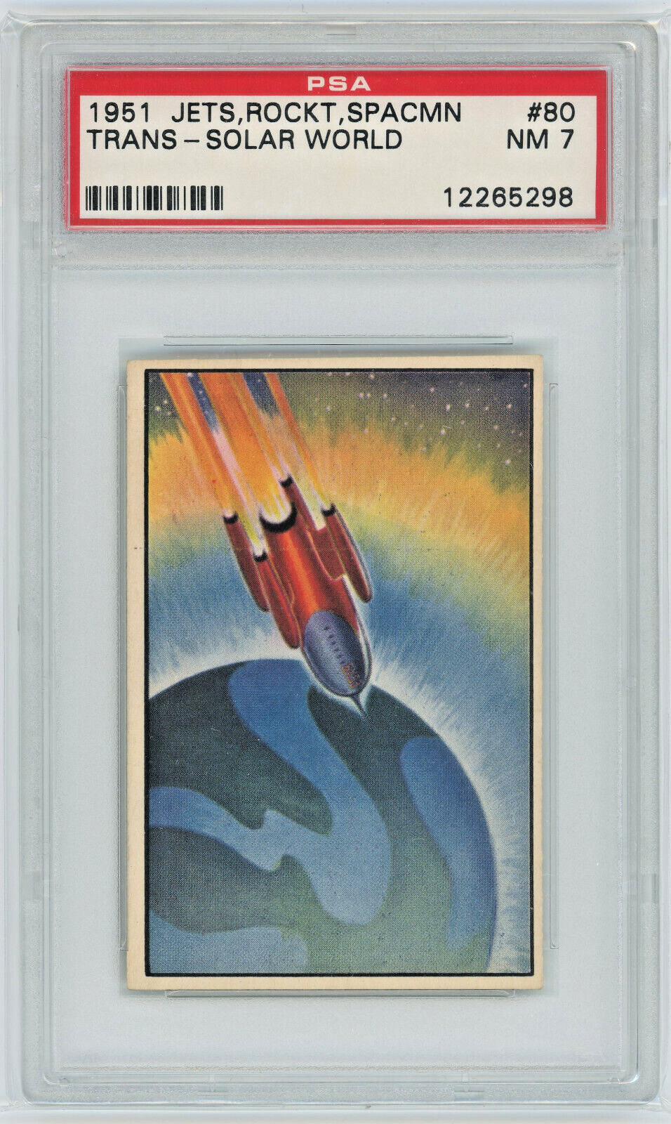 1951 Bowman Jets, Rockets, Spacemen #80 Trans-Solar World PSA 7 Near Mint Card