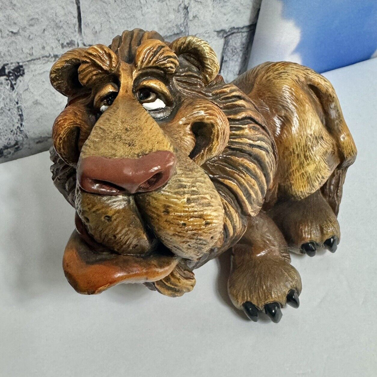 Vintage John Raya Beasties of the Kingdom Lion Figurine signed