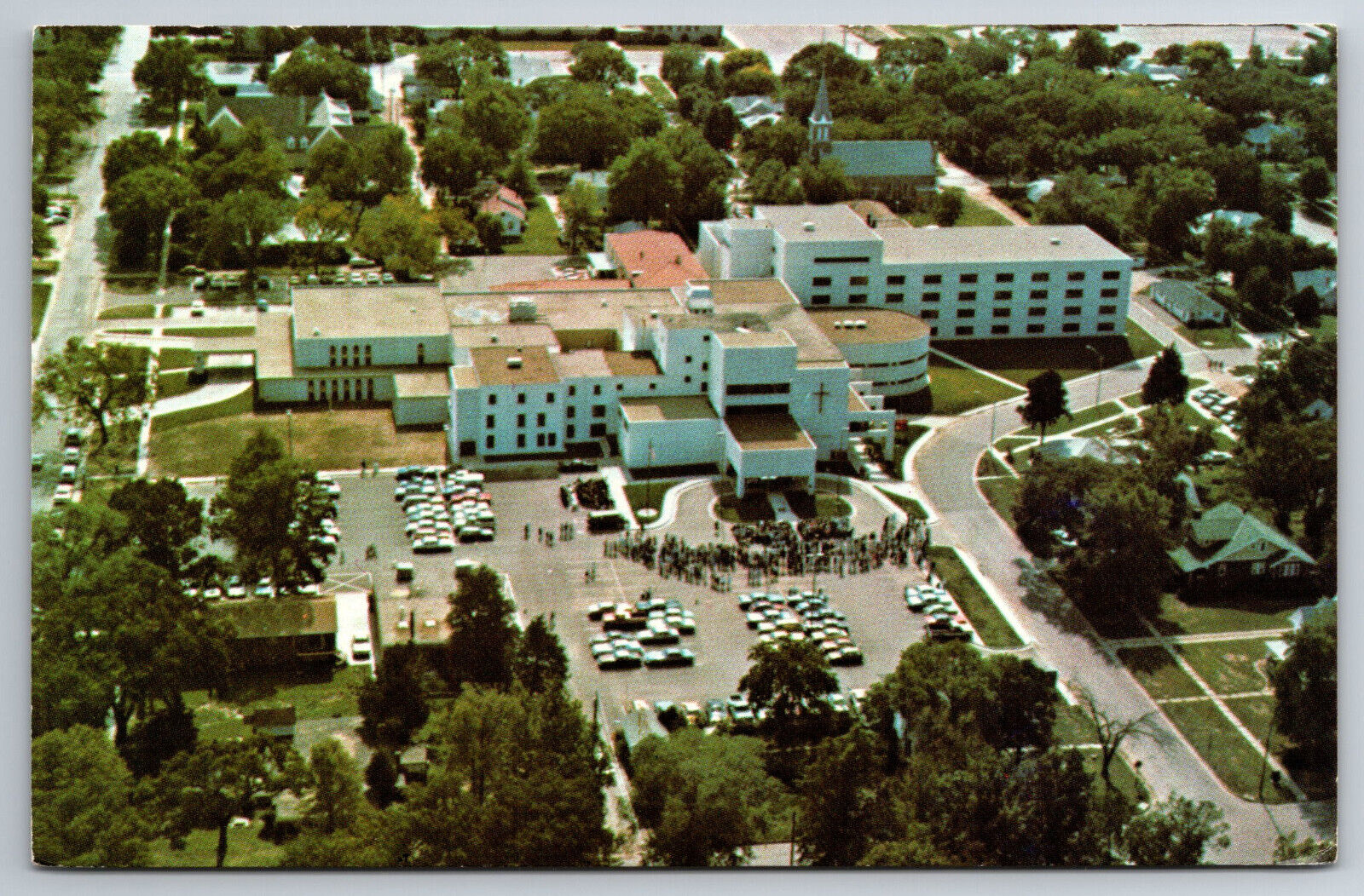 Vintage Postcard KS Halstead Hospital Aerial View Chrome ~7273