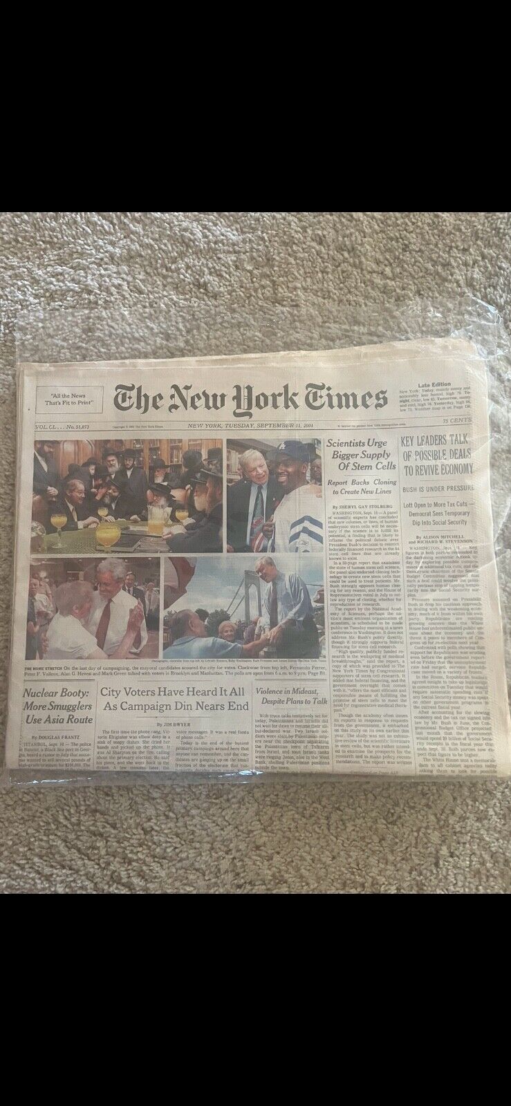 New York Times newspaper September 11, 2001 9/11 New York Times, VERY RARE