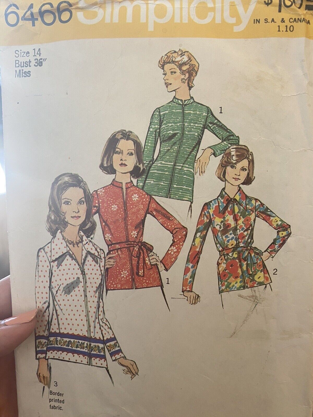Vintage 1974 Simplicity Sewing Pattern 6466 Size 14 Cut and Complete 