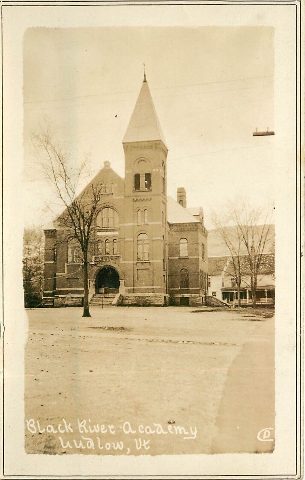c1930 RPPC; Ludlow VT, Black River Academy School, Windsor County, Unposted