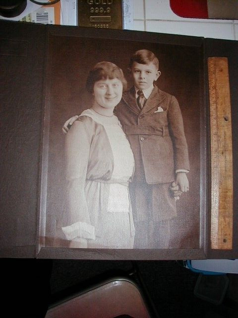Winona MN, Portrait of Mother & Son, ca 1915 Giant Studio Folder 10 by 14