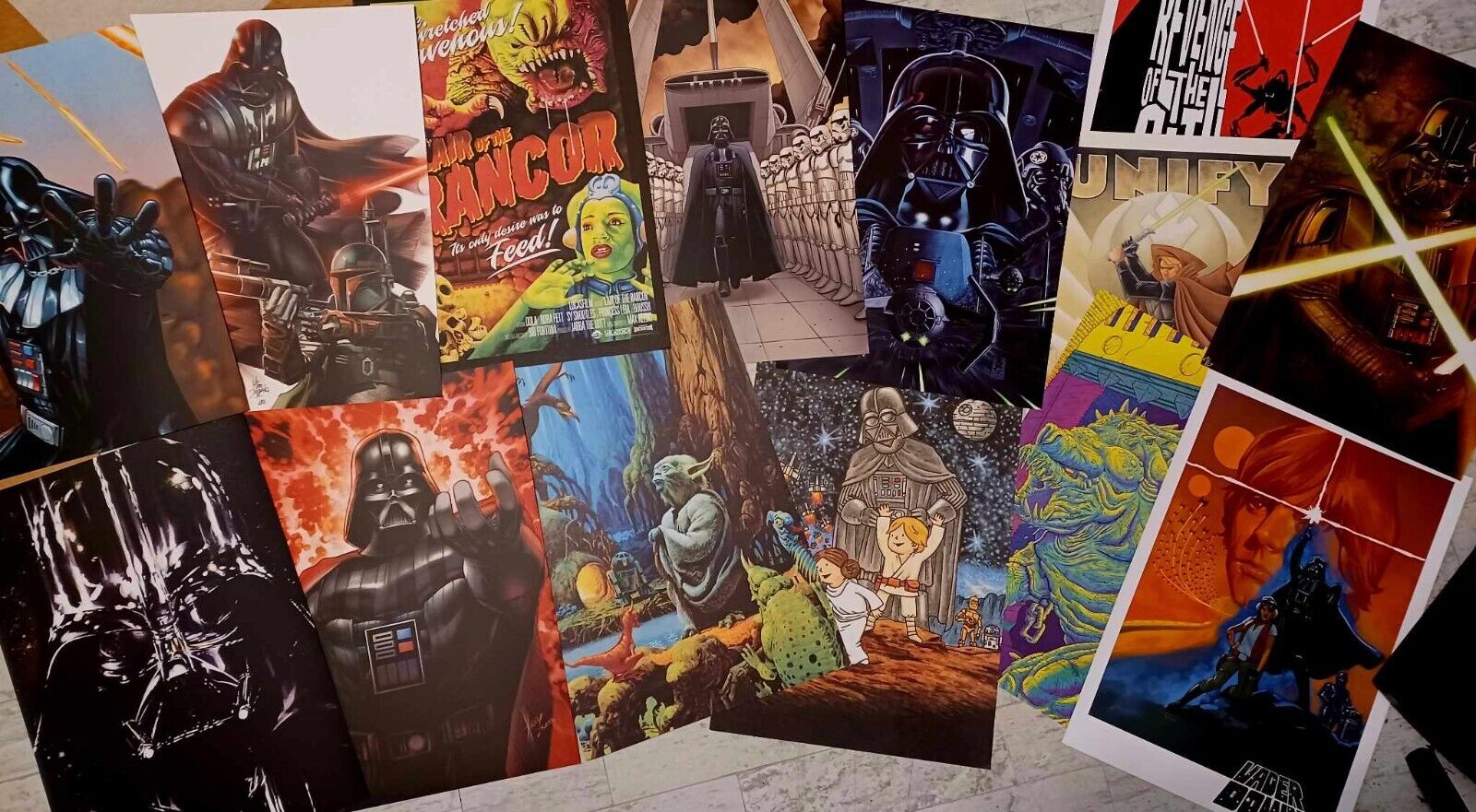 Lot of 14 Star Wars Poster Art Prints Collection - Darth Vade, etc Marvel Comics