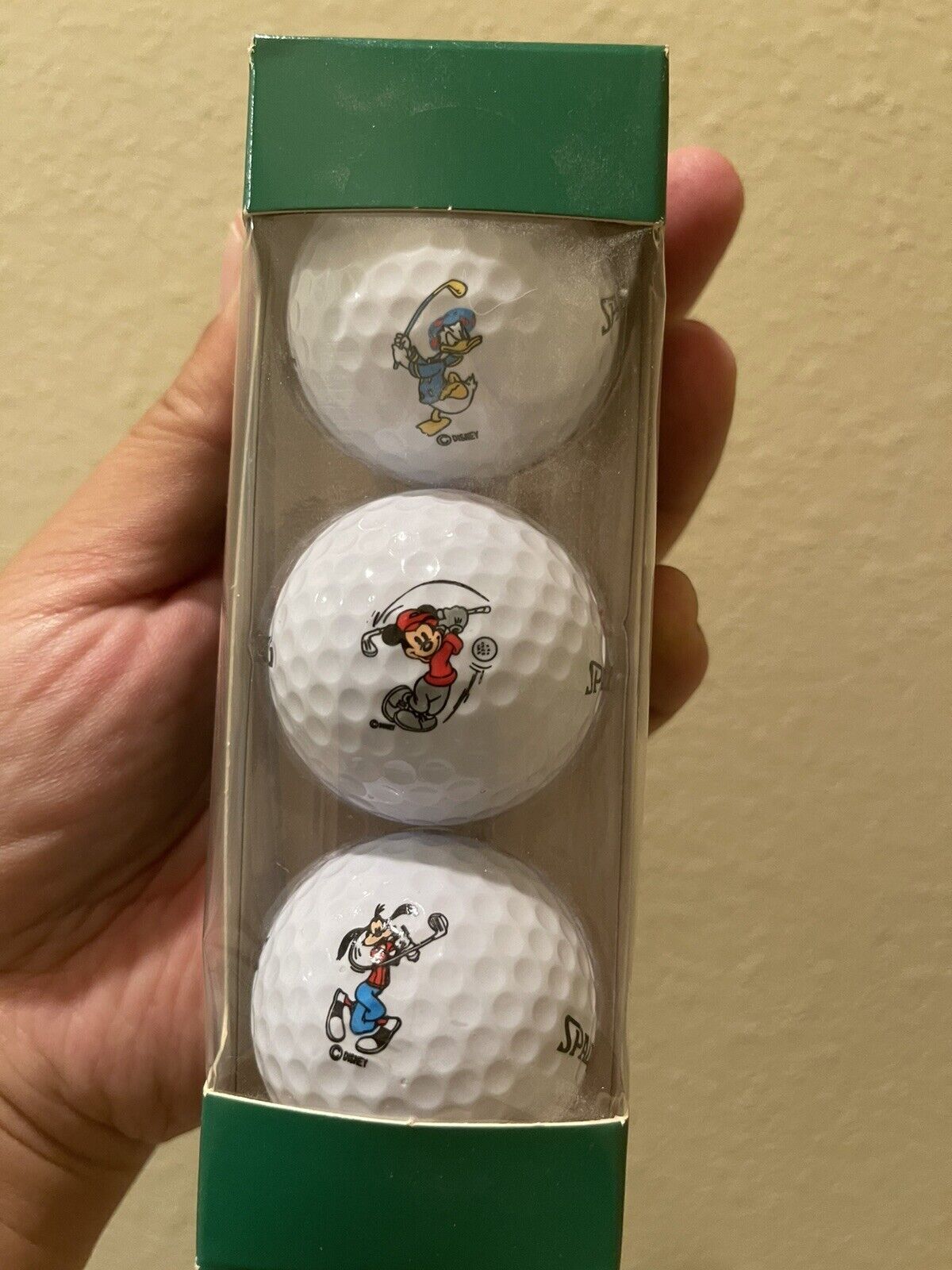 Sleeve Of 3 Vintage Disneyland Walt Disney Spalding Golf Balls Mickey Mouse New