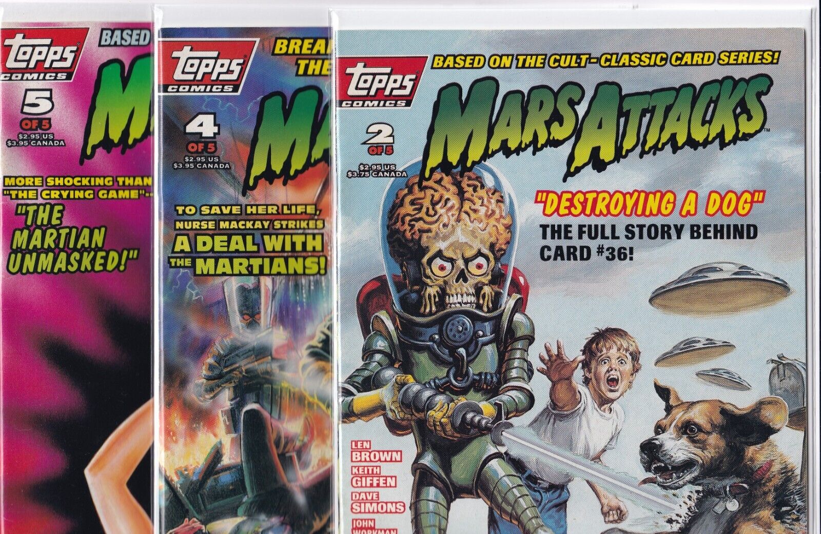 Mars Attacks #2, 4, 5 Lot of 3 Comics (Topps Comics, 1994)