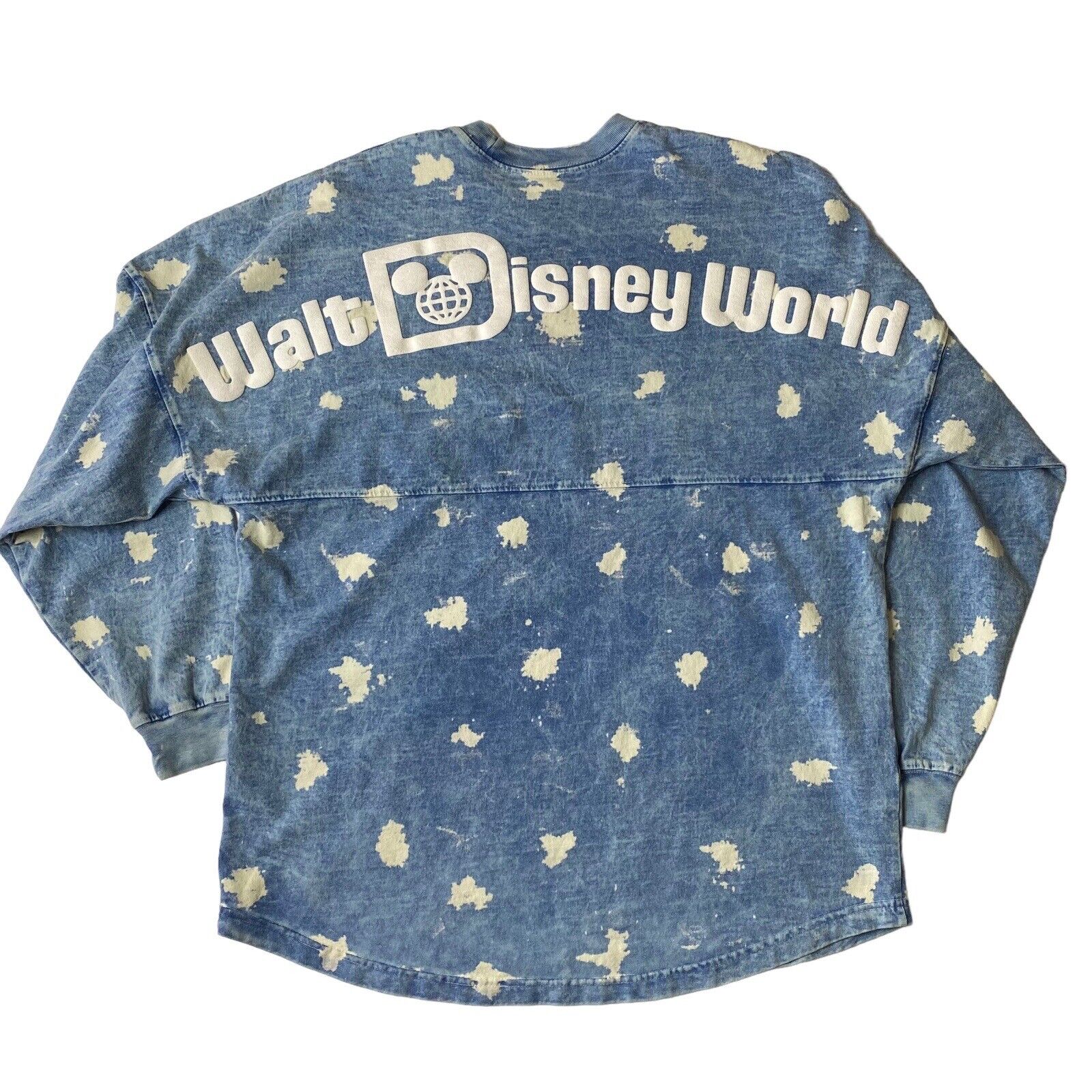 Walt Disney World Acid Wash Faded Denim Bleach Spirit Jersey - Adults Sz Medium