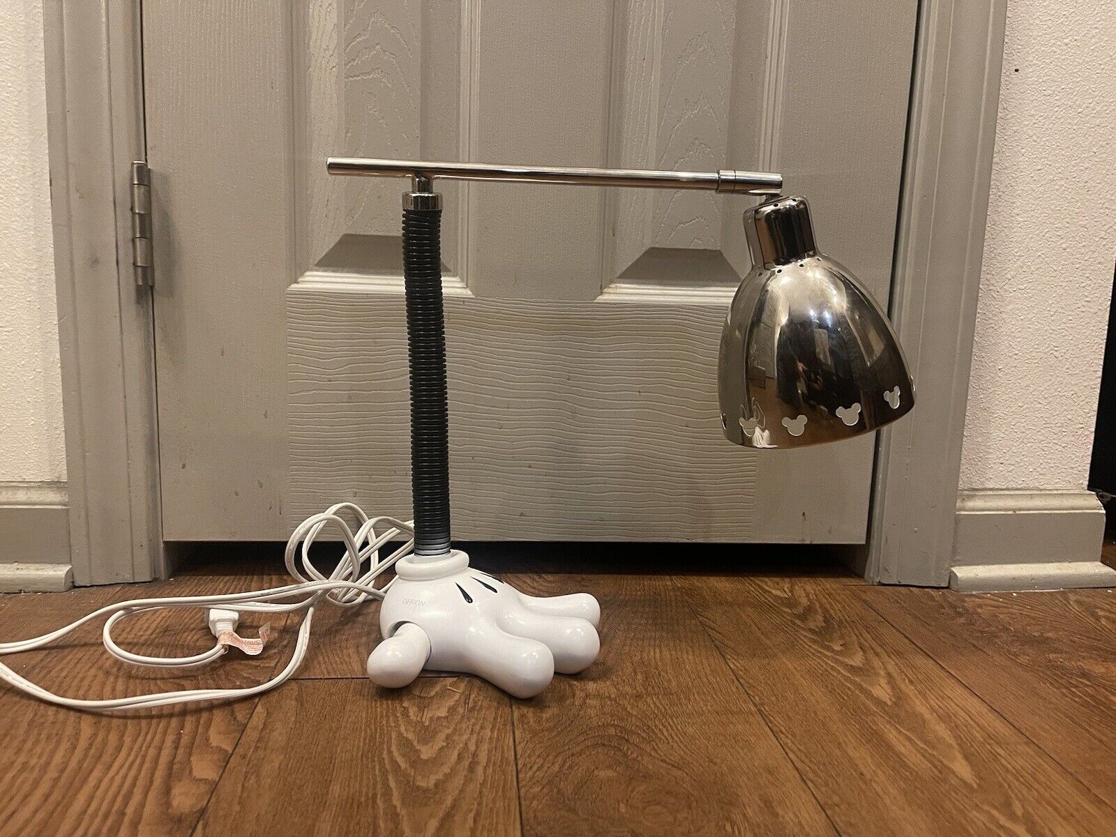 Mickey Mouse Disney Adjustable Stainless Desk Lamp Metal #46575 EUC Works