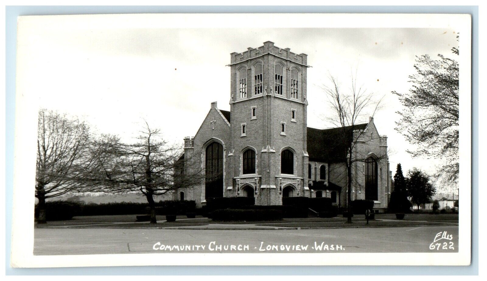 c1950's Community Church Longview Washington WA RPPC Photo Ellis Postcard