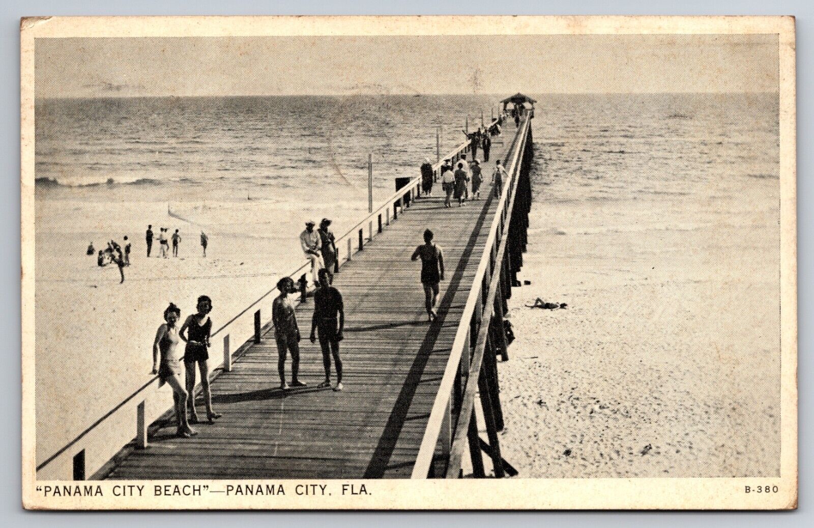 Panama City Beach Panama City Florida FL Pier 1936 Postcard