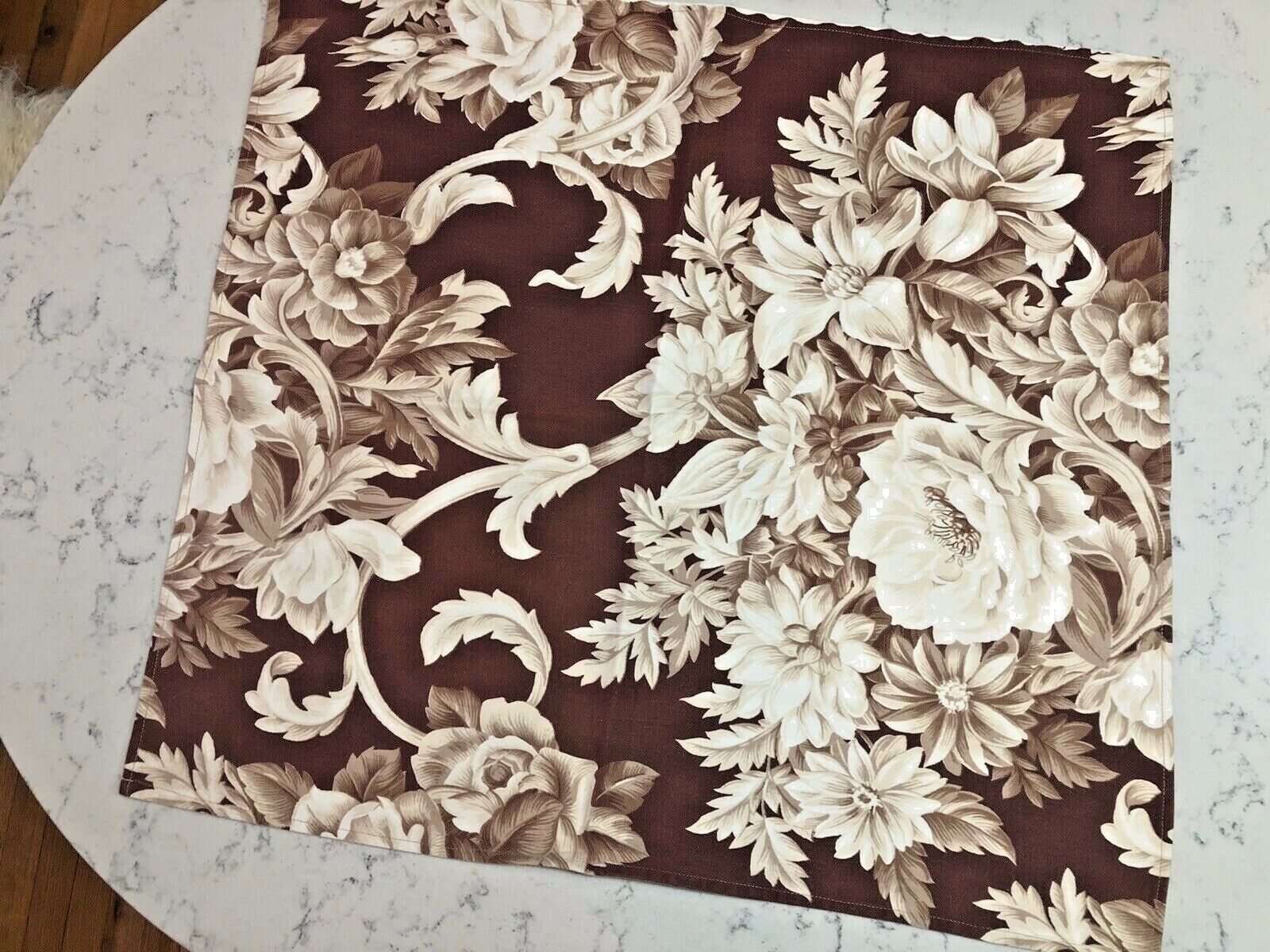 Vintage 1930s Fabric Brown Beige Floral 1930s upholstery print  22\