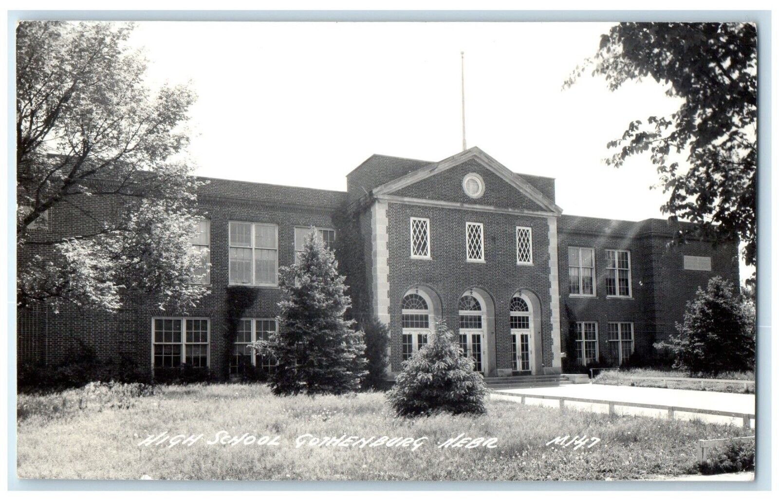 c1940's High School Building Gothenburg Nebraska NE RPPC Photo Vintage Postcard