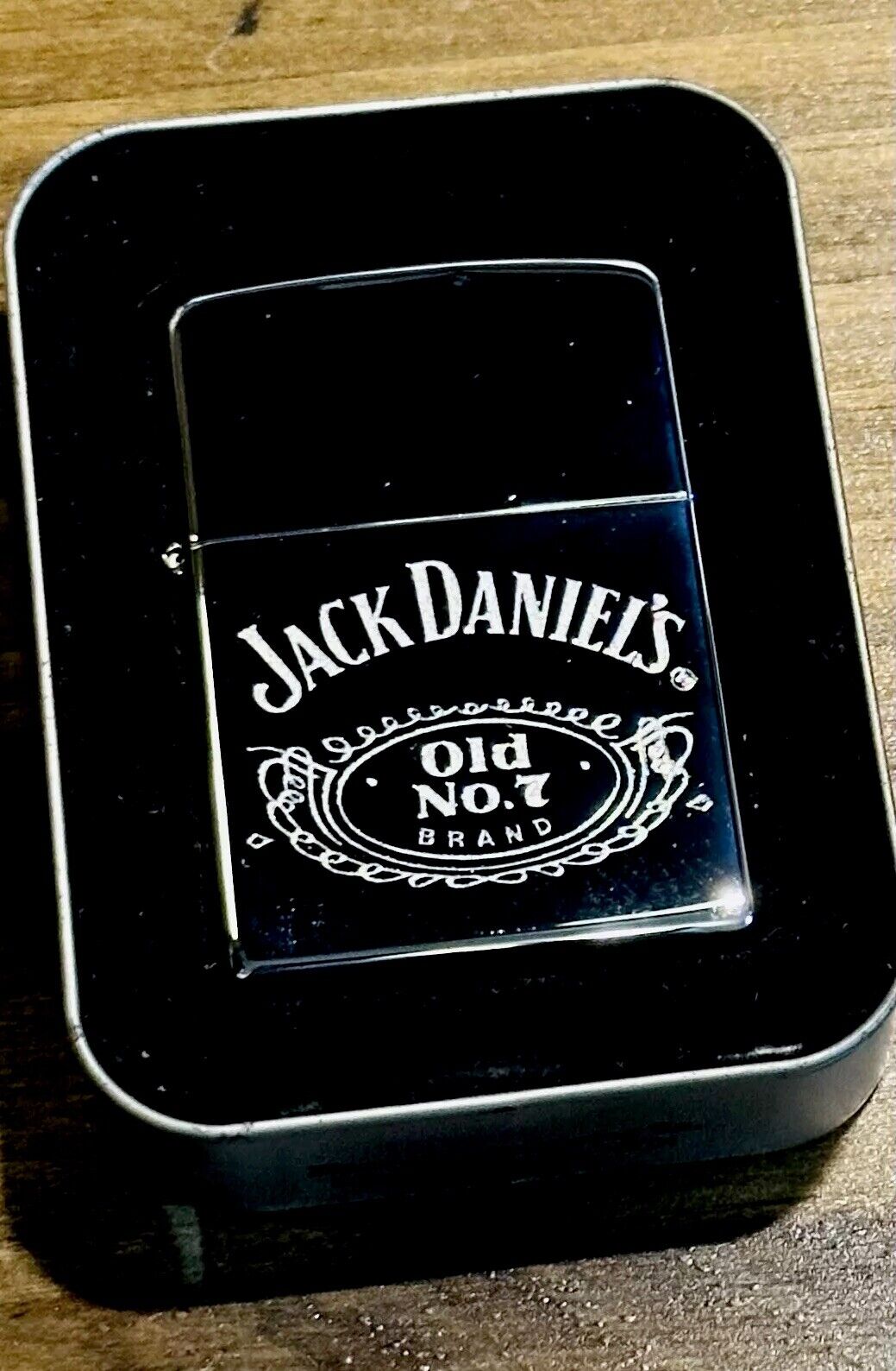 Vintage Jack Daniels Whiskey Zippo Lighter Old No. 7 Date 2003 Open Box