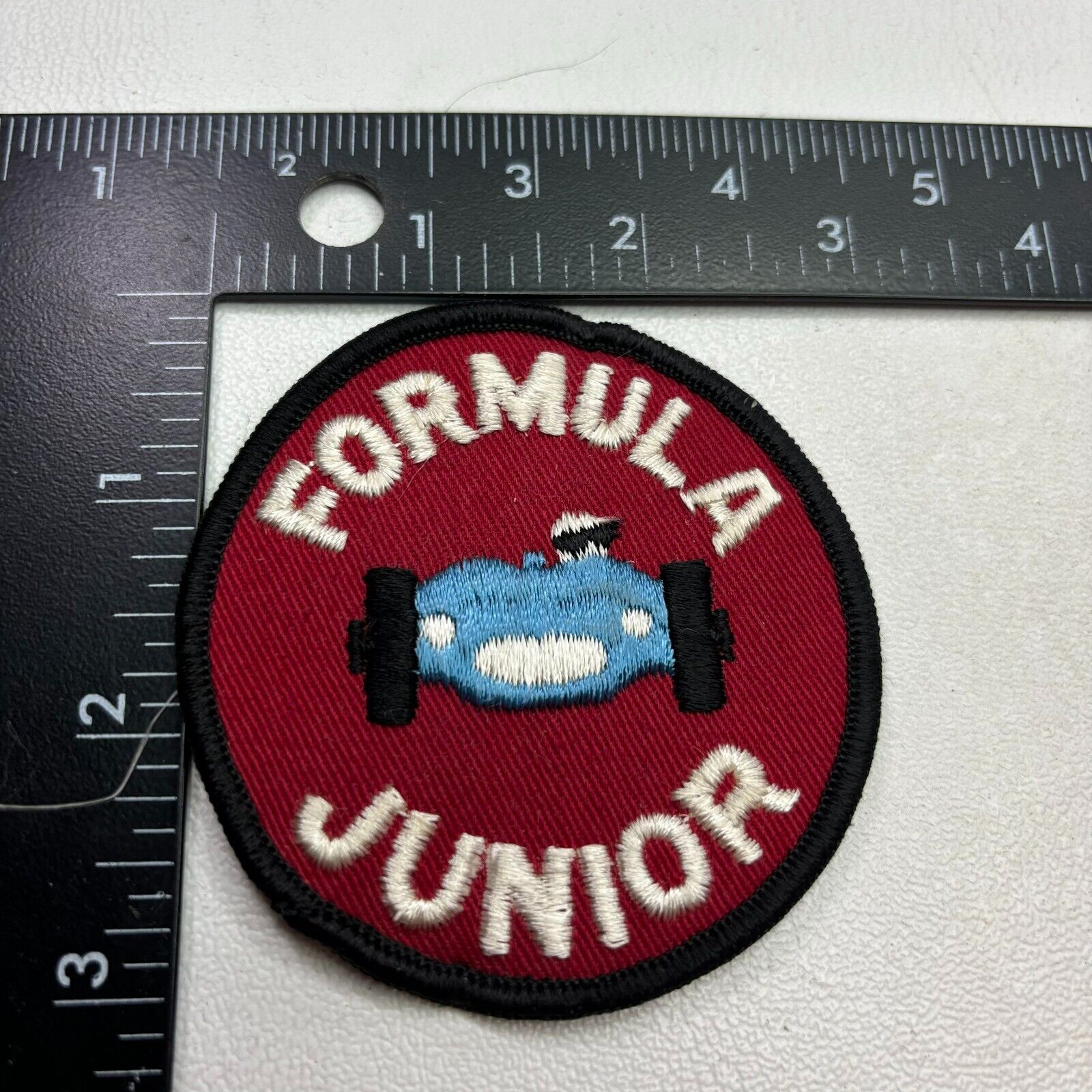 Vintage BLUE RACE CAR FORMULA JUNIOR Car Racing Motorsports Patch (Auto) 00.K