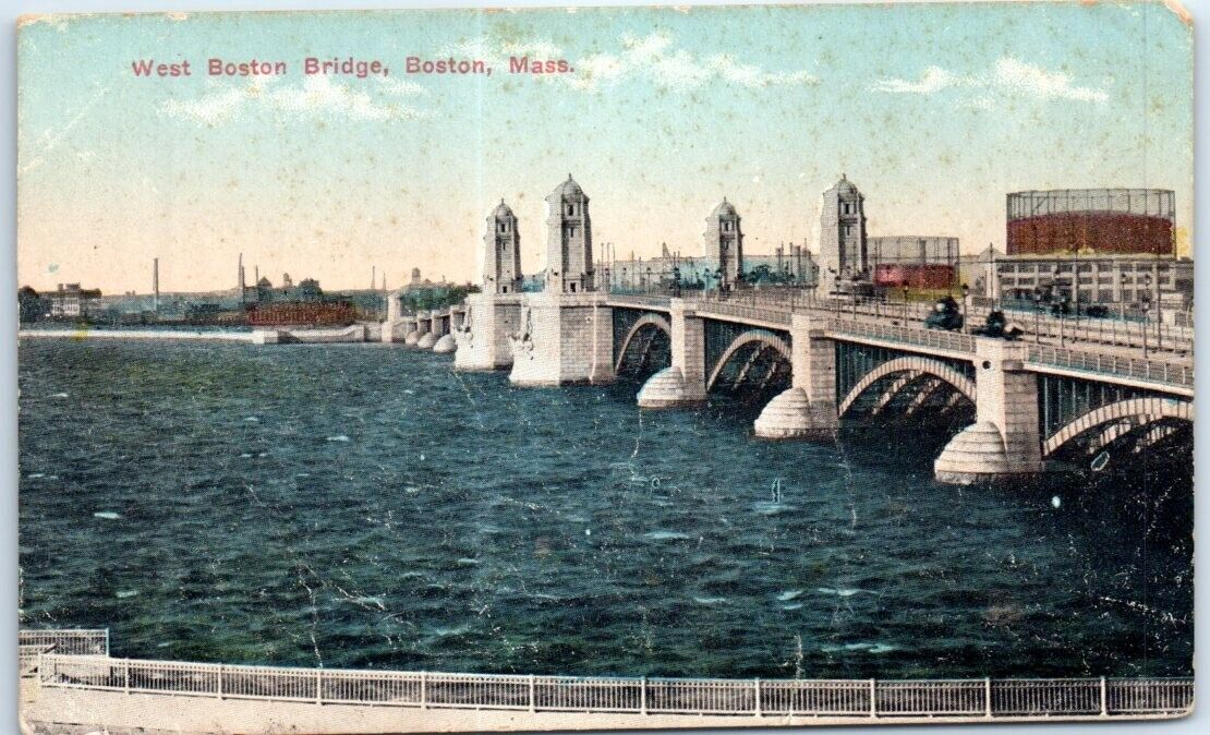 Postcard - West Boston Bridge, Boston, Massachusetts, USA
