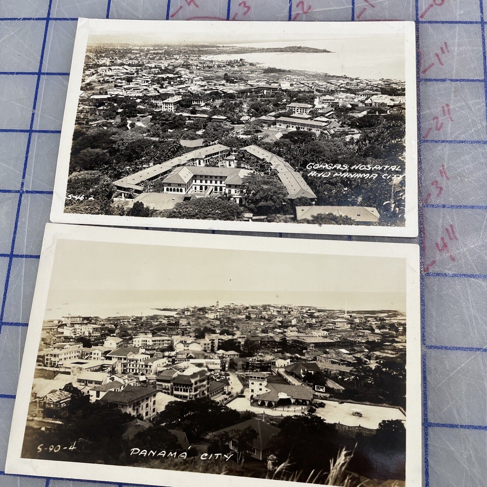 Vintage Postcards 1930s RPPC Panama City Gorgas Hospital Scenic View Unused