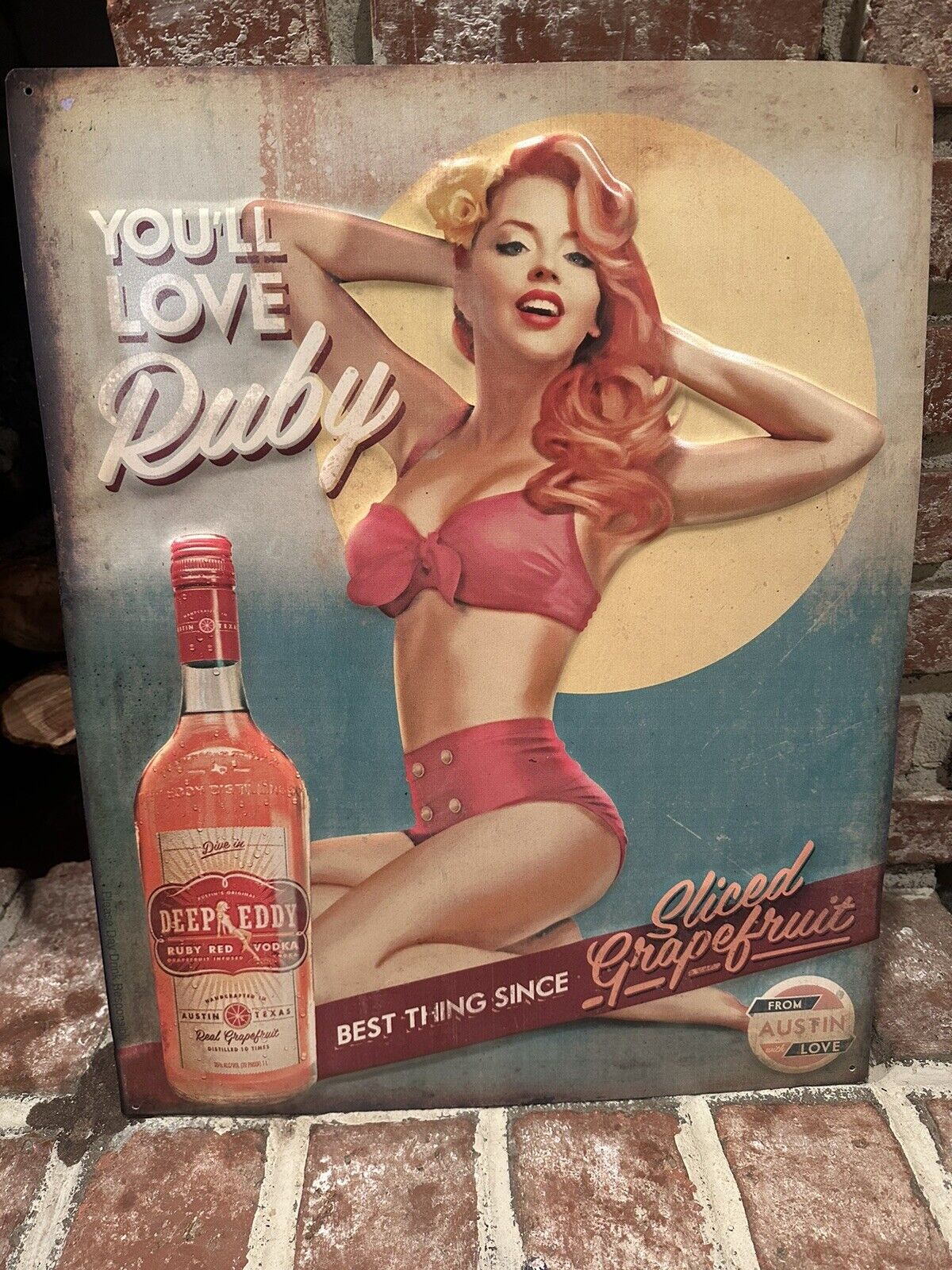 Deep Eddy Vodka Vintage Metal Sign (“You’ll Love Ruby”)