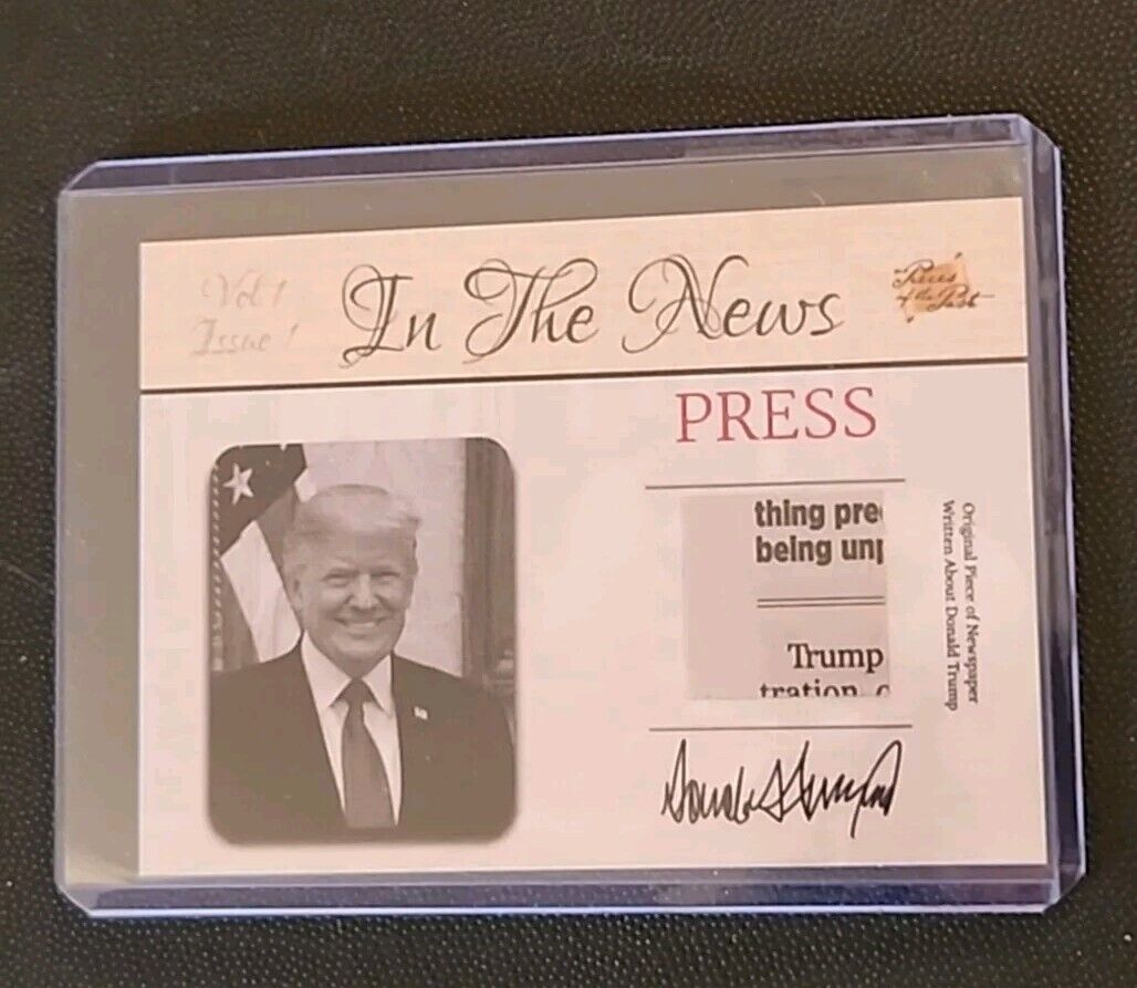 2023 DONALD TRUMP 2018 Pieces of the Past Relic CARD IN THE NEWS Relic Newspaper