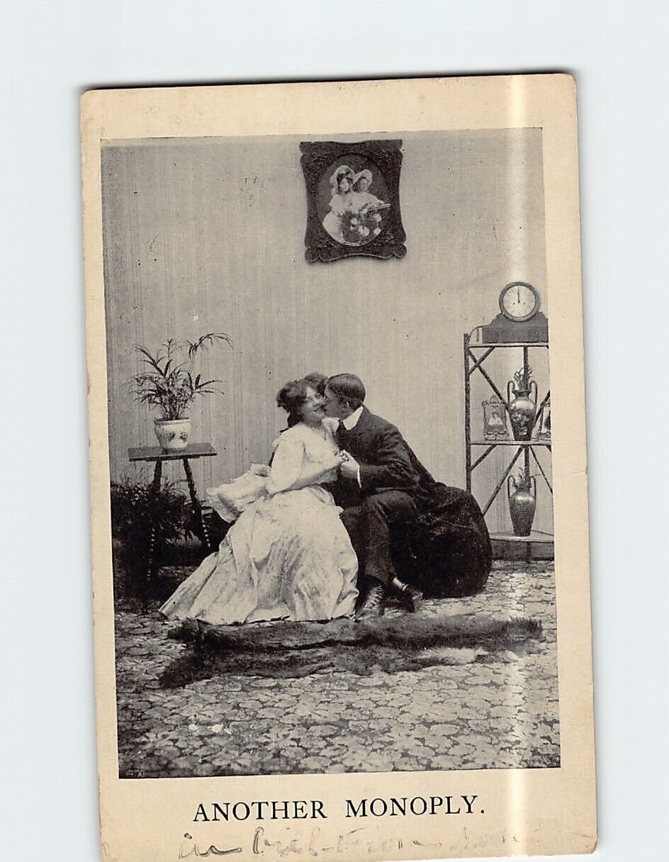 Postcard Another Monoply Man Kissing a Woman