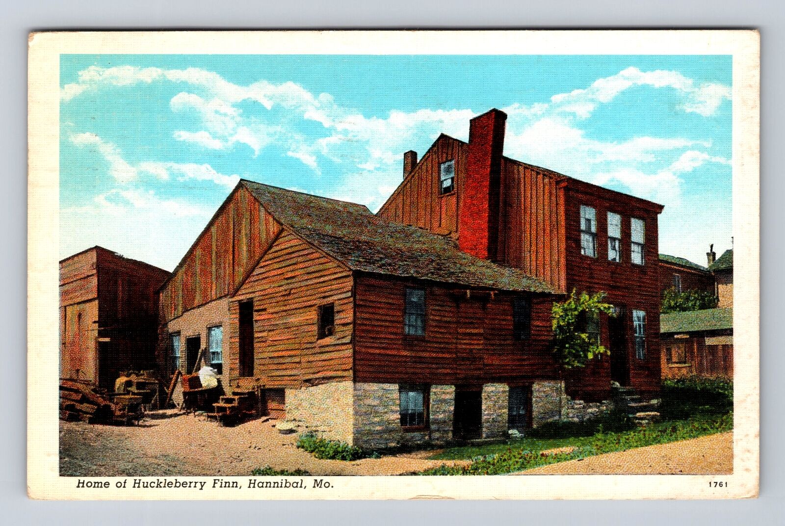 Hannibal MO-Missouri, Home of Huckleberry Finn, Antique Vintage c1939 Postcard