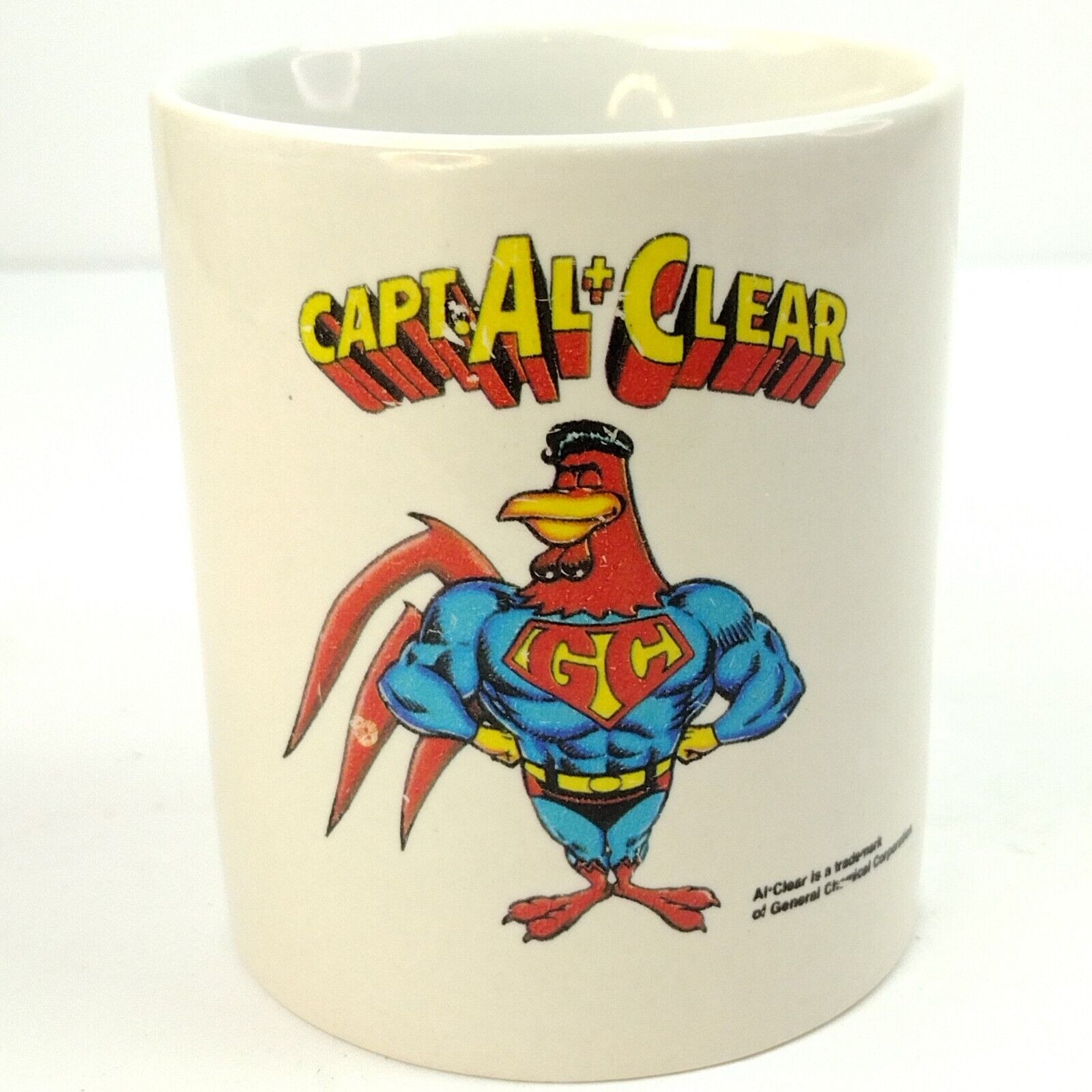 Vintage General Chemical Corporation Capt. Al+ Clear Character Coffee Mug