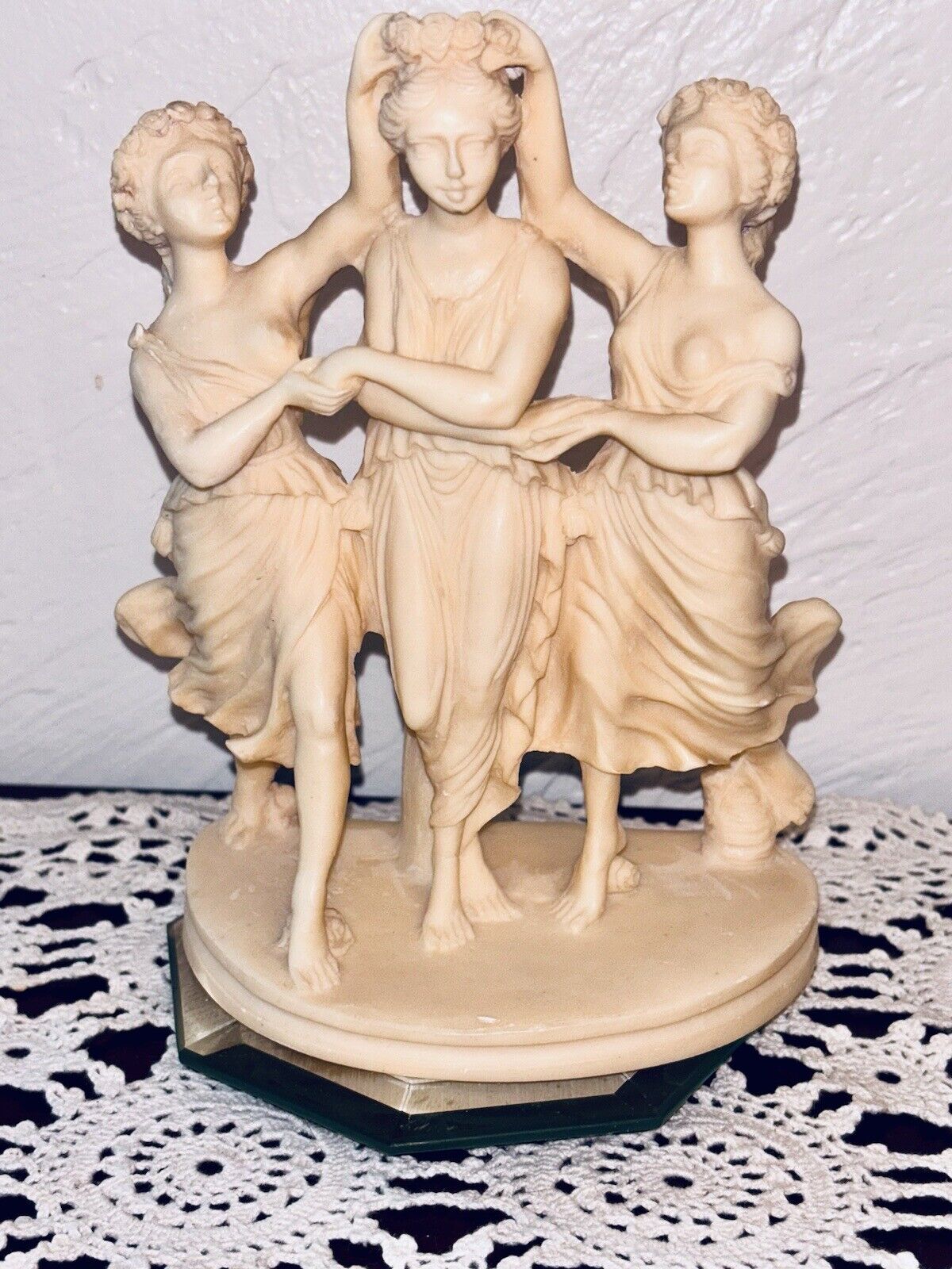 P.A.T Italy Resin Three Graces Figurine Signed Vintage