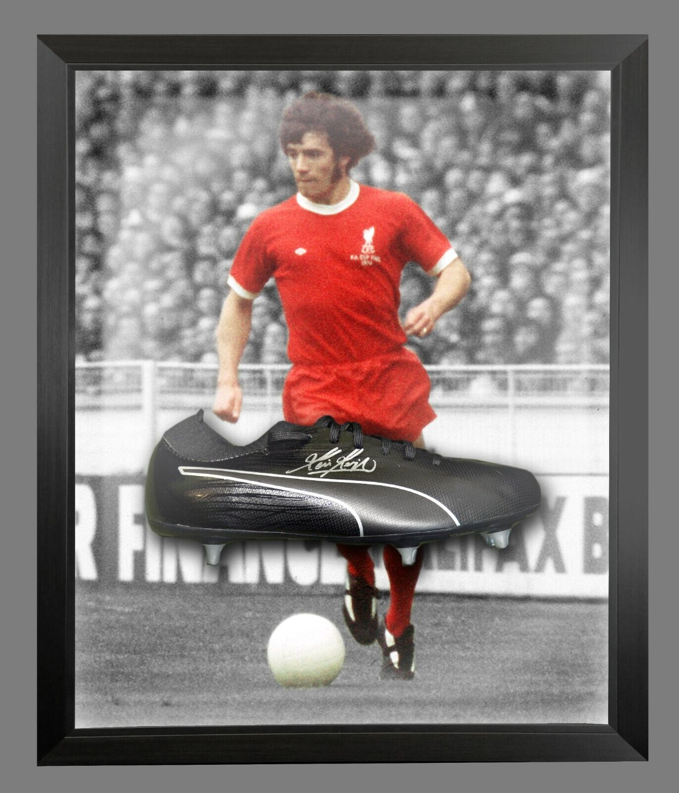 Kevin Keegan Liverpool Fc Signed Black Football Boot In An Acrylic Dome Frame :A