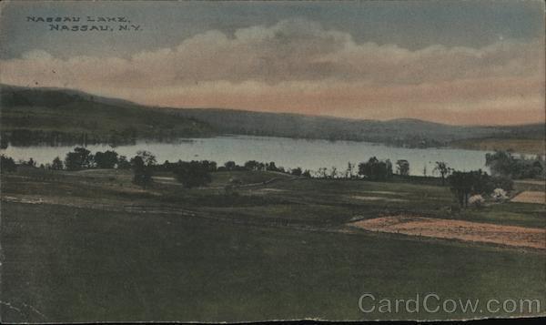1914 Nassau Lake,NY Rensselaer County New York Antique Postcard 1c stamp Vintage
