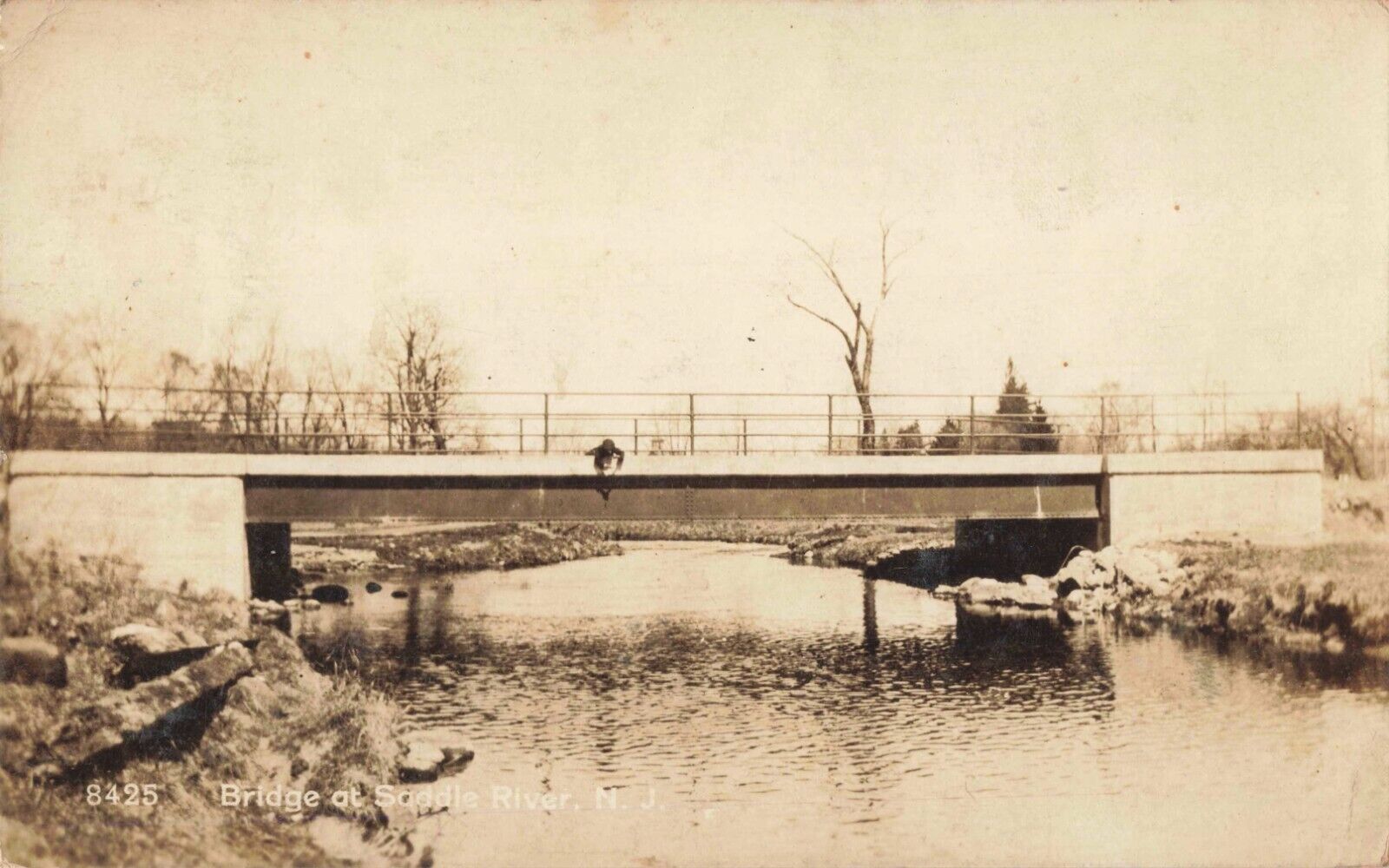 Bridge at Saddle River New Jersey NJ c1910 Real Photo RPPC