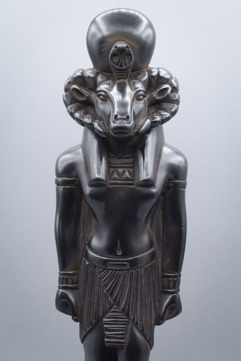 Unique Ancient Egyptian God khnum statue large solid stone made in egypt BC