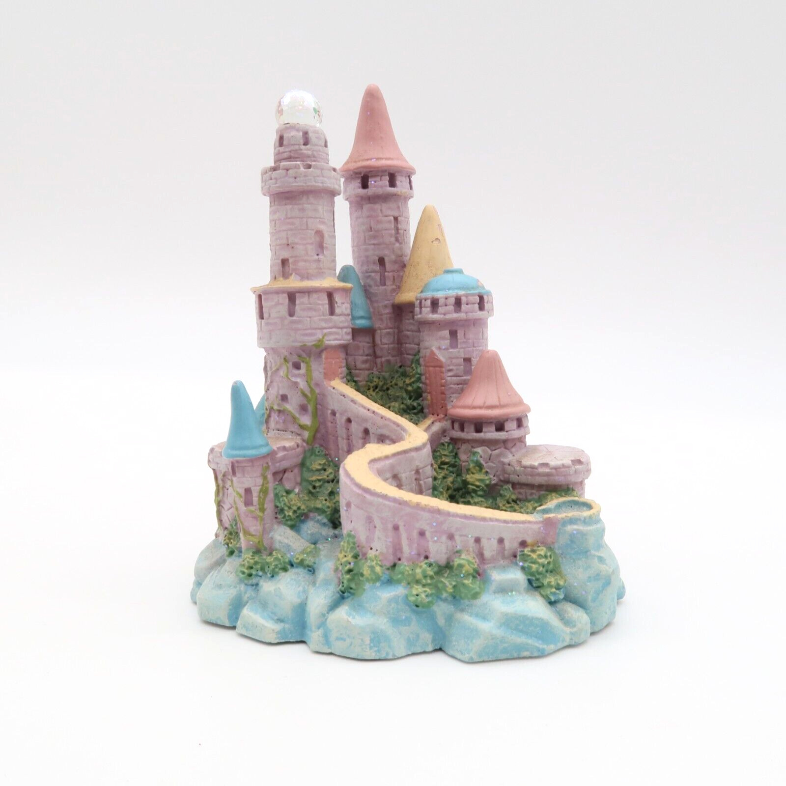 Vintage Spoontiques Resin Castle Pink and B With Crystal Ball Fantasy