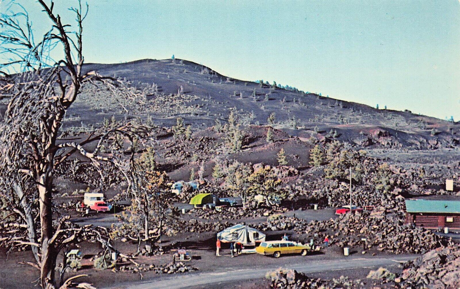 Arco ID Idaho Craters of the Moon Lava Flow Campground Camping Vtg Postcard B4
