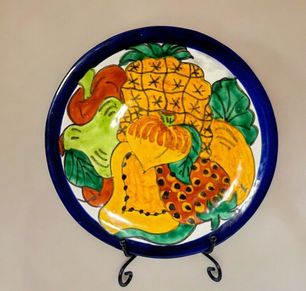 Vintage Talavera Castillo 6” Hand Painted Plate Mexico Fruit Pattern ‘92