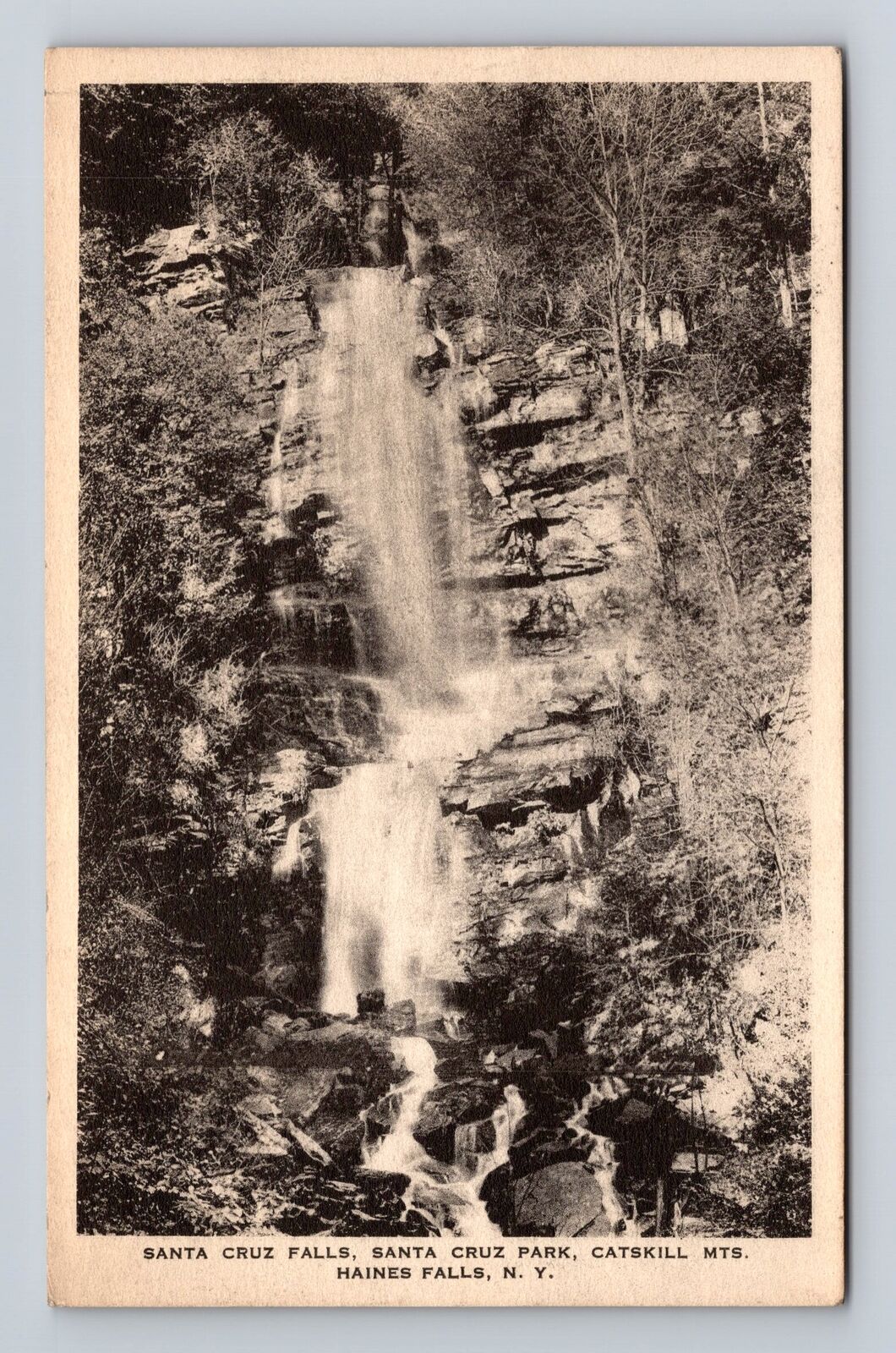 Haines Falls NY- New York, Santa Cruz Falls, Antique, Vintage c1918 Postcard