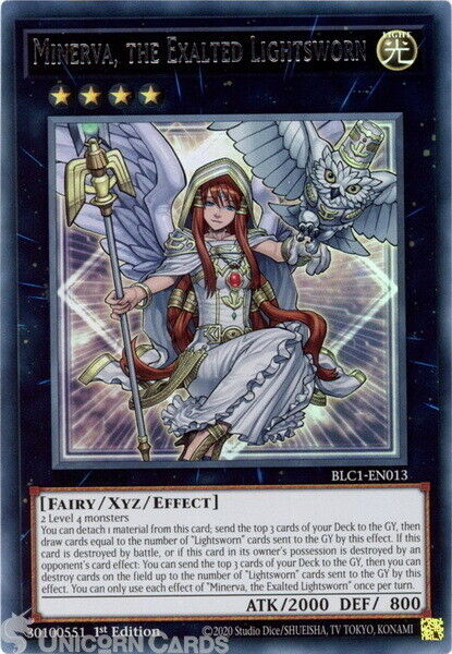 BLC1-EN013 Minerva, the Exalted Lightsworn : Silver Ultra Rare 1st Edition YuGiO
