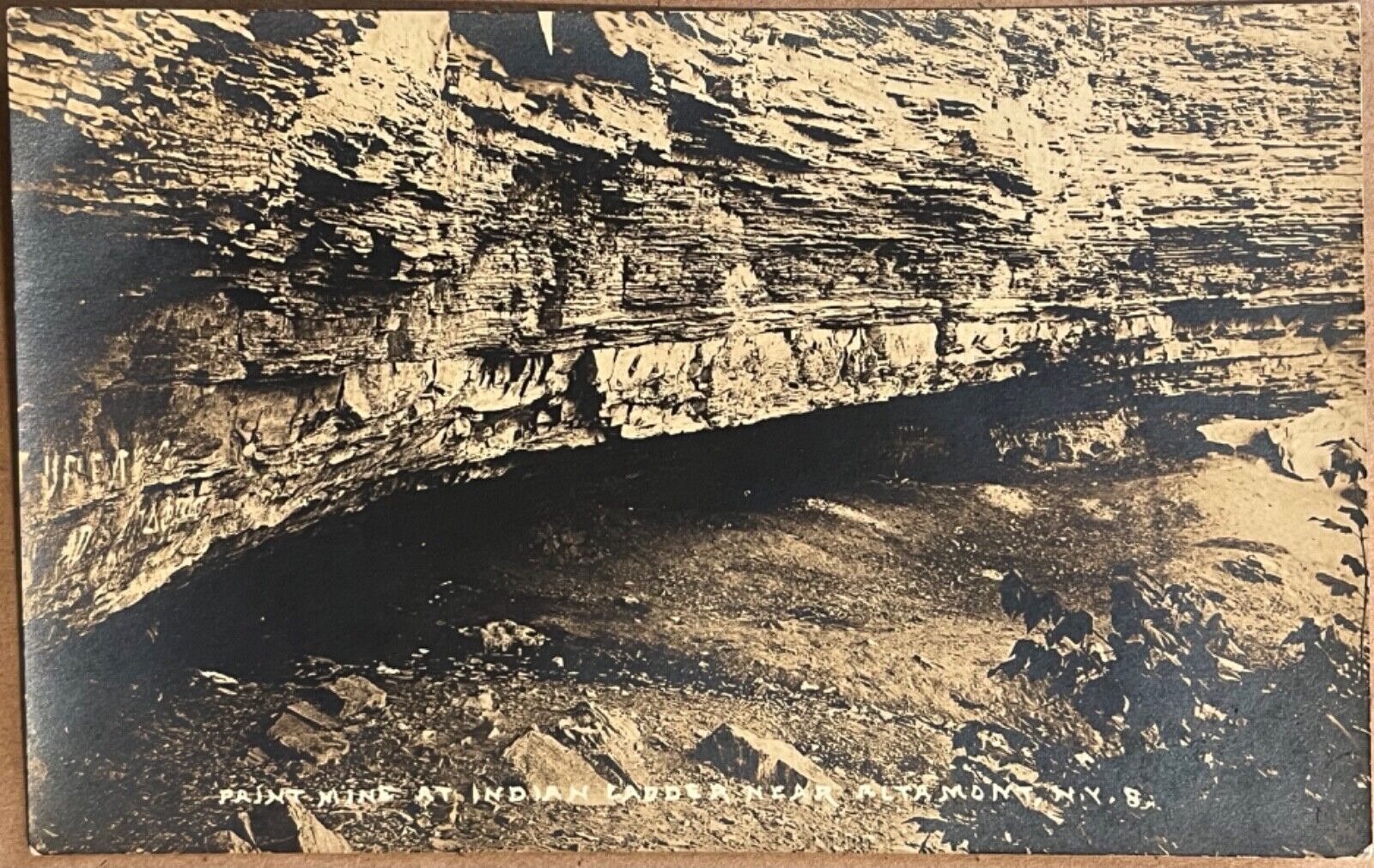 RPPC Altamont New York Indian Ladder Paint Mine Antique Postcard c1920