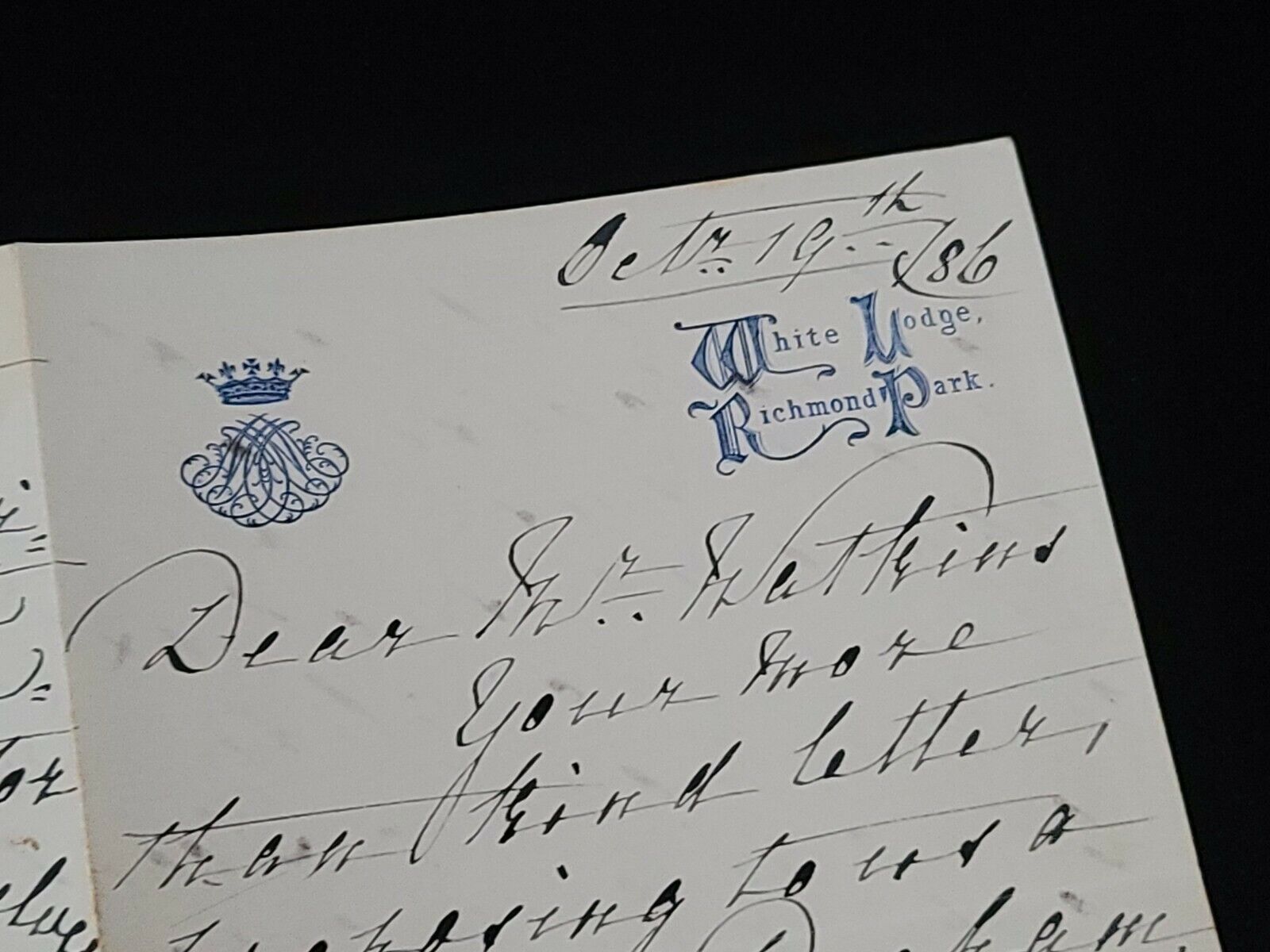 1886 Royalty Princess Mary Adelaide of Cambridge Signed Royal Letter Document UK