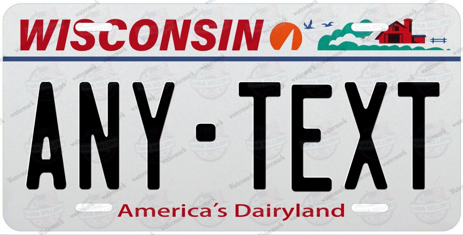 WISCONSIN License Plate Novelty Personalized w/ Any Text for Auto ATV Bicycle