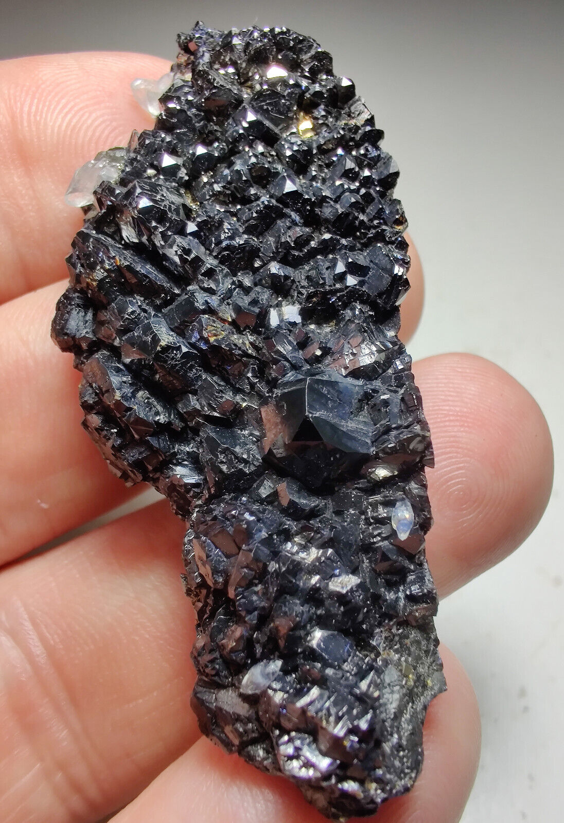 Sphalerite crystals, iridescent. Elmwood Mine, Tennesee. 39 grams. Video.