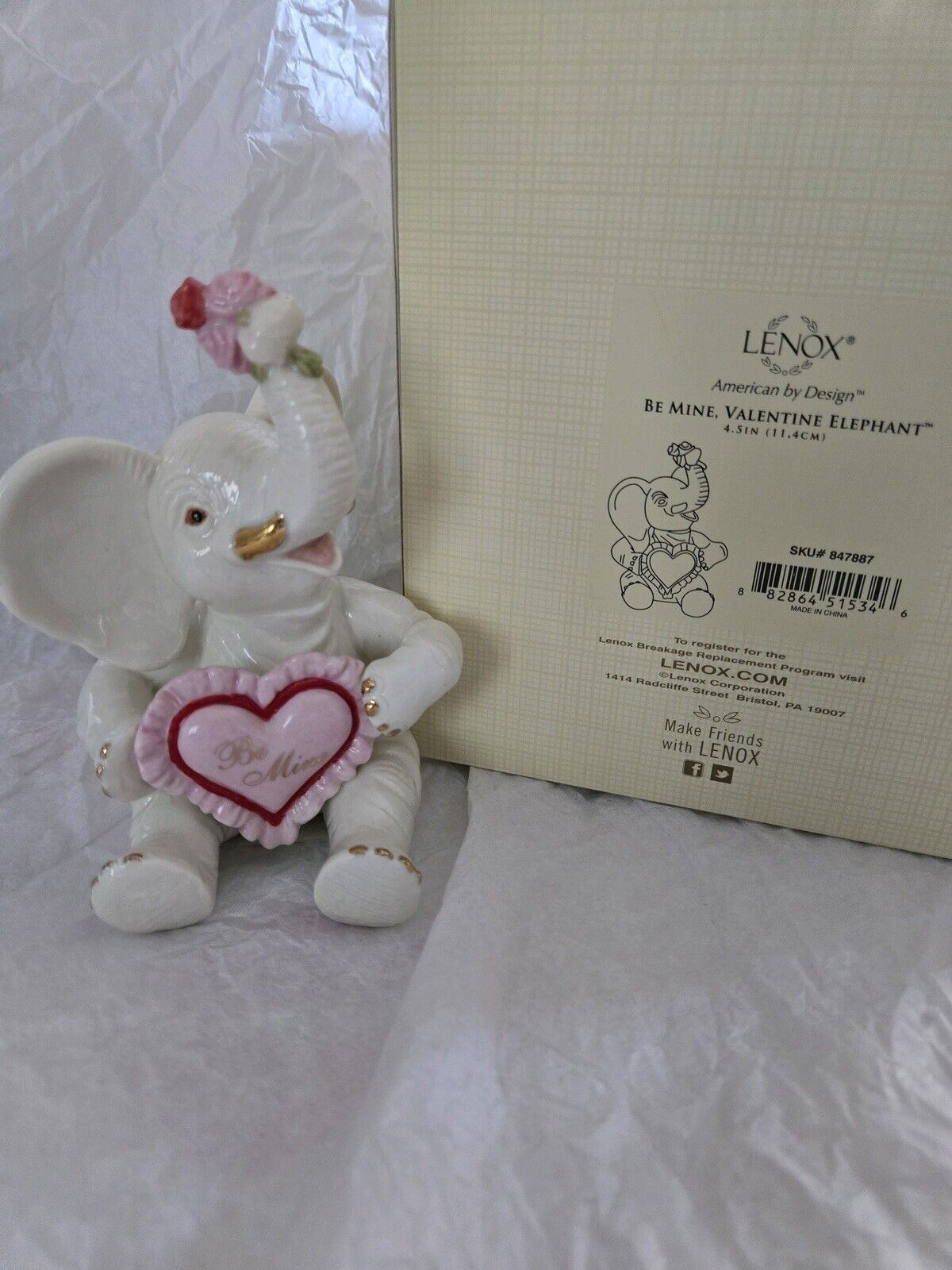 Lenox Be Mine, Valentine Elephant. SKU 847887