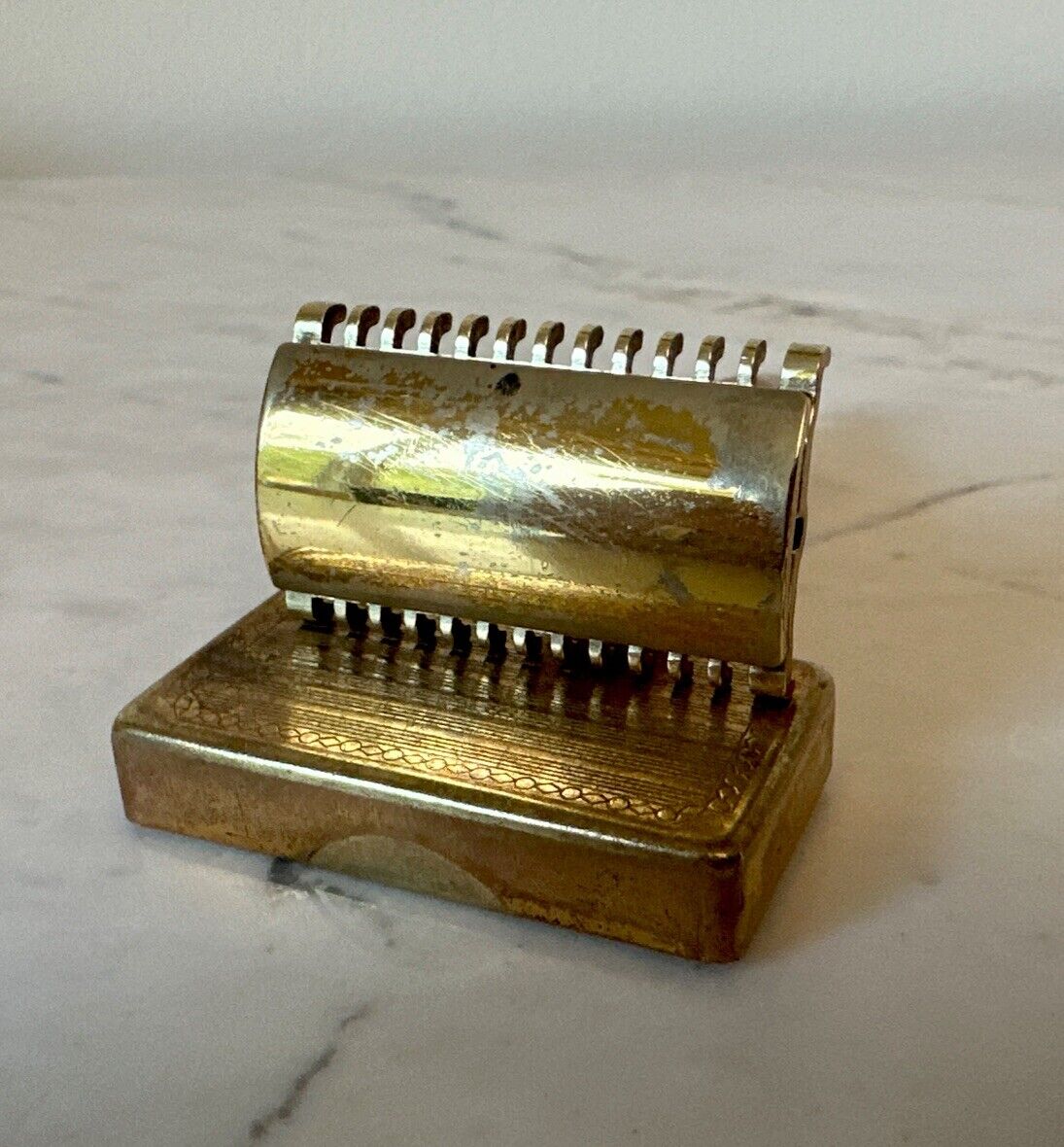 1930's Gillette Long Comb 3 Piece Safety Razor /Re-Issue Pat.17567